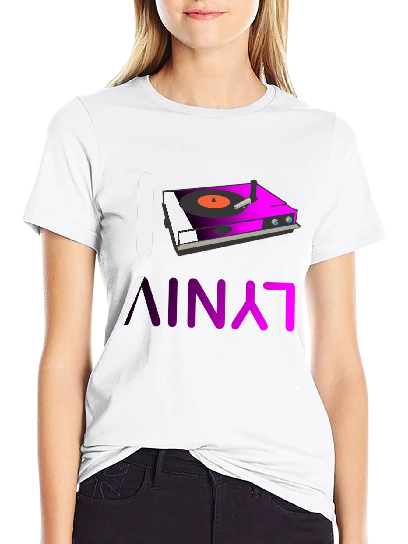 I Love Vinyl Turntable Graphic T-Shirt