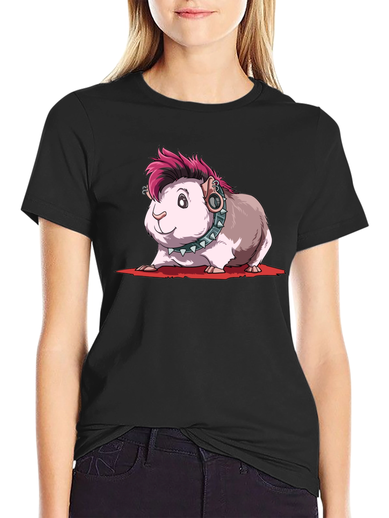 Punk Guinea Pig T-Shirt - Edgy Pet Tee
