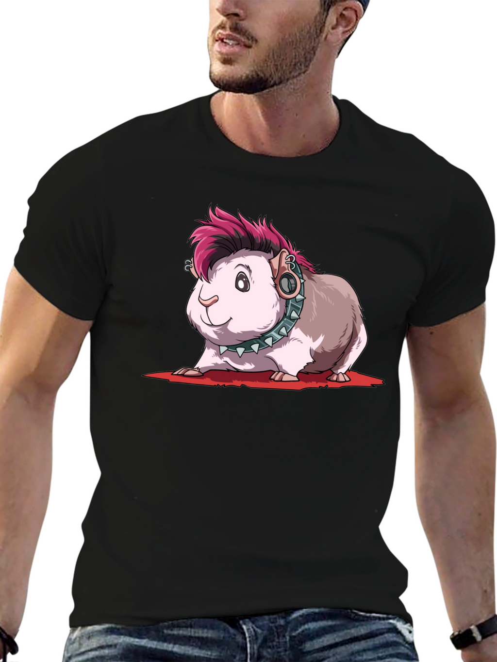 Punk Guinea Pig T-Shirt - Edgy Pet Tee