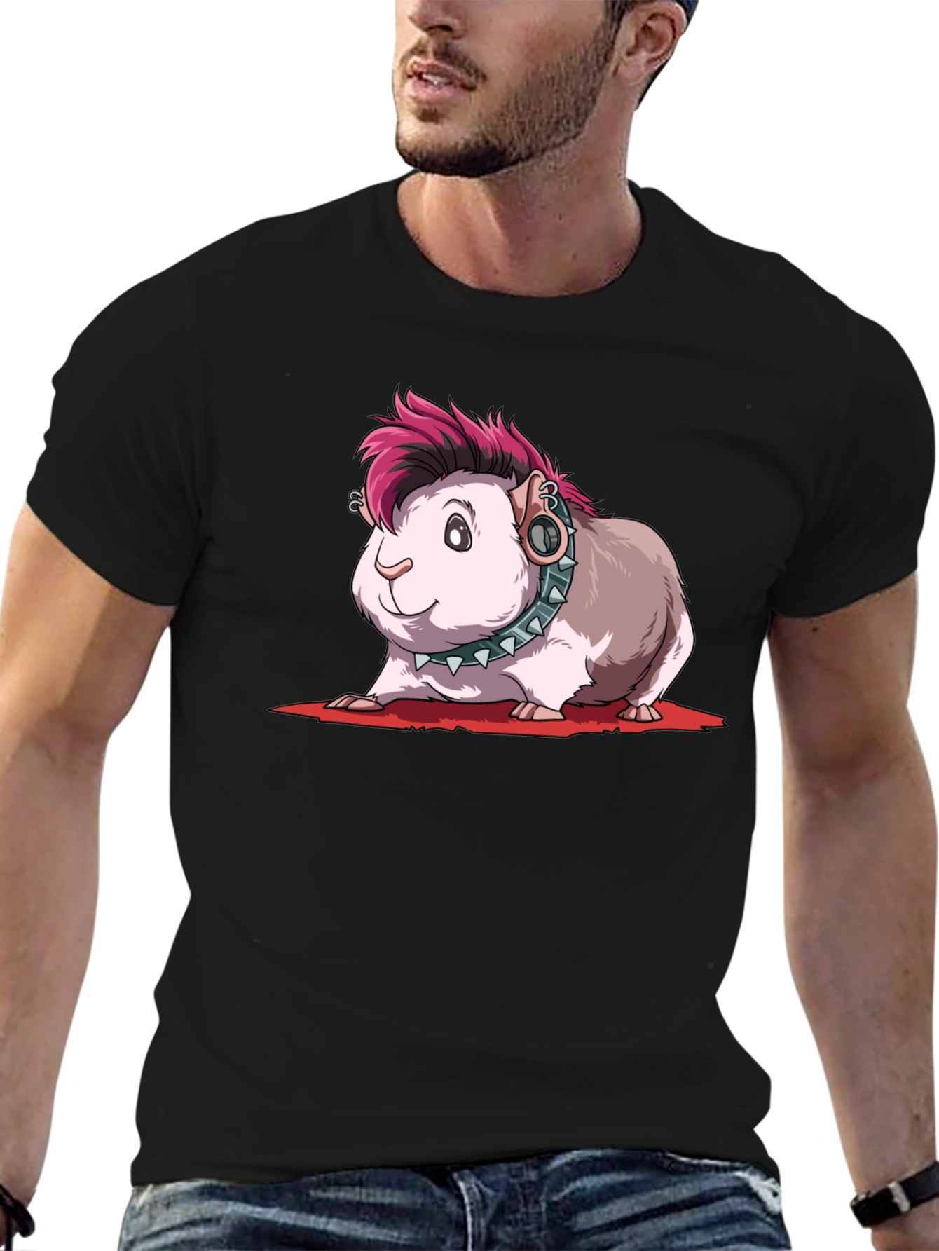 Punk Guinea Pig T-Shirt - Edgy Pet Tee