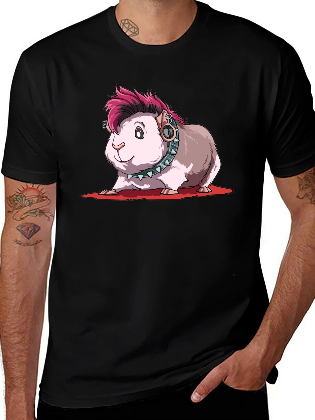 Punk Guinea Pig T-Shirt - Edgy Pet Tee