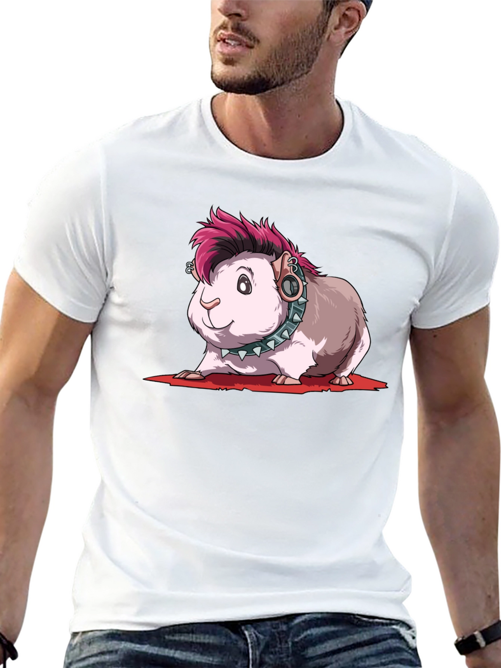 Punk Guinea Pig T-Shirt - Edgy Pet Tee