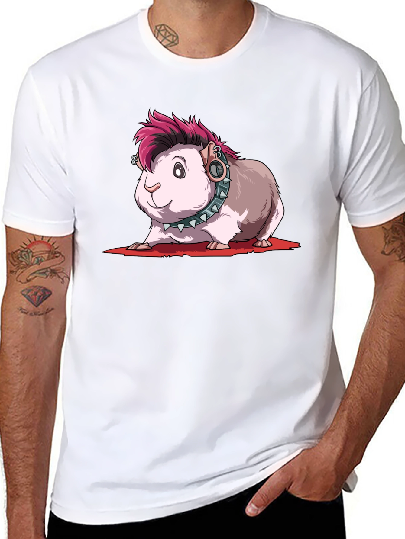 Punk Guinea Pig T-Shirt - Edgy Pet Tee