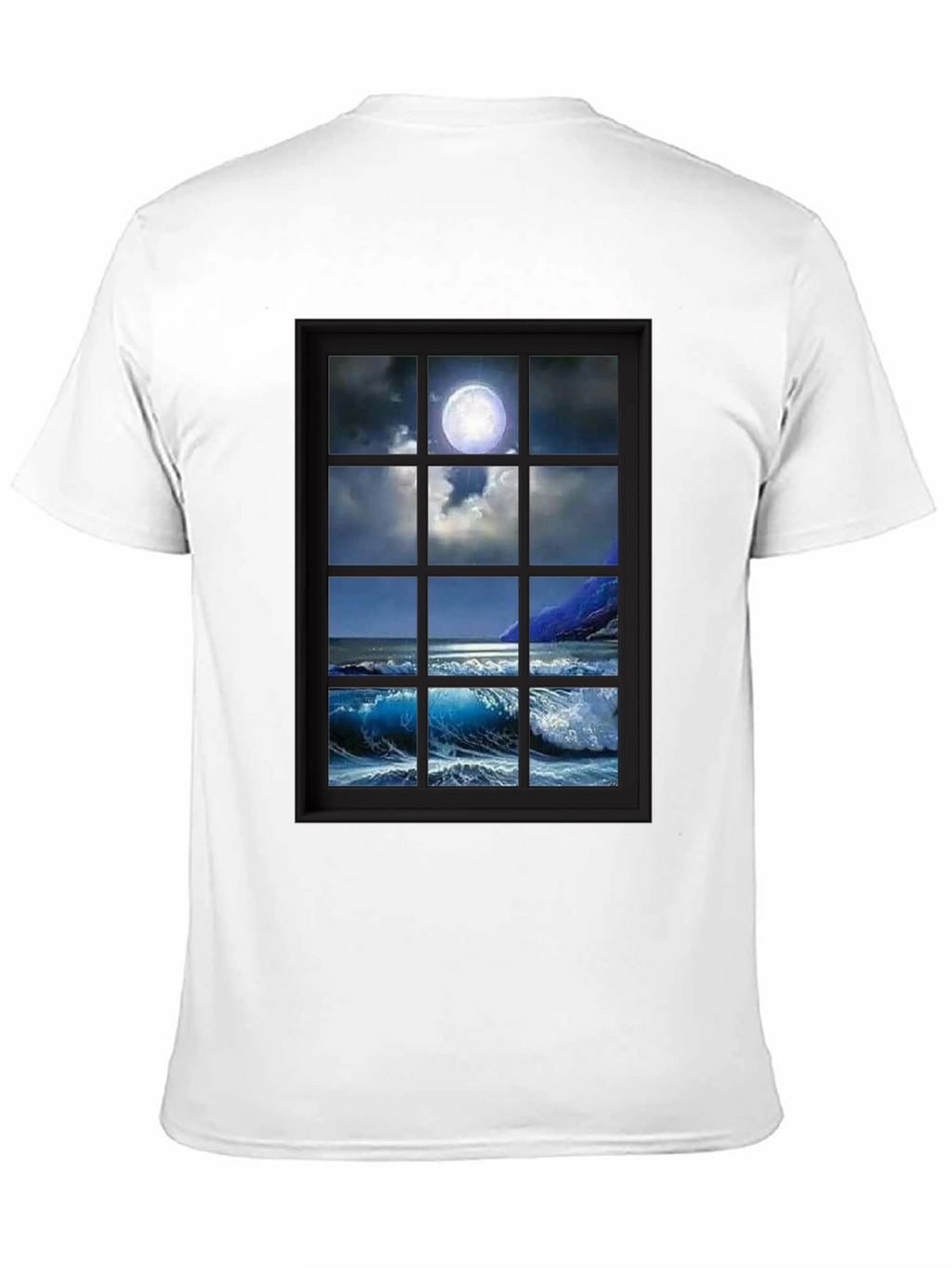 Moonlit Ocean View T-Shirt - Black
