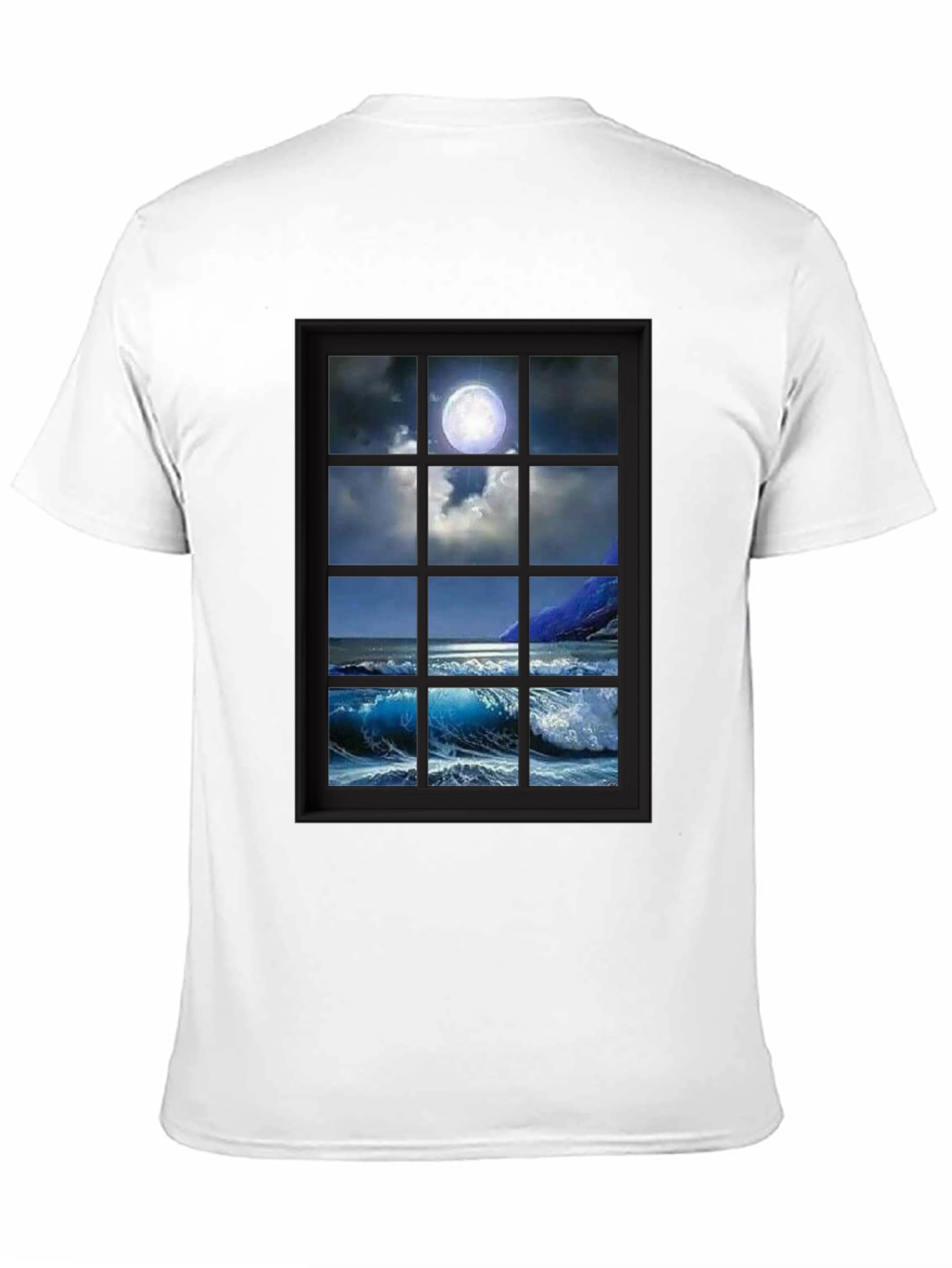 Moonlit Ocean View T-Shirt - Black