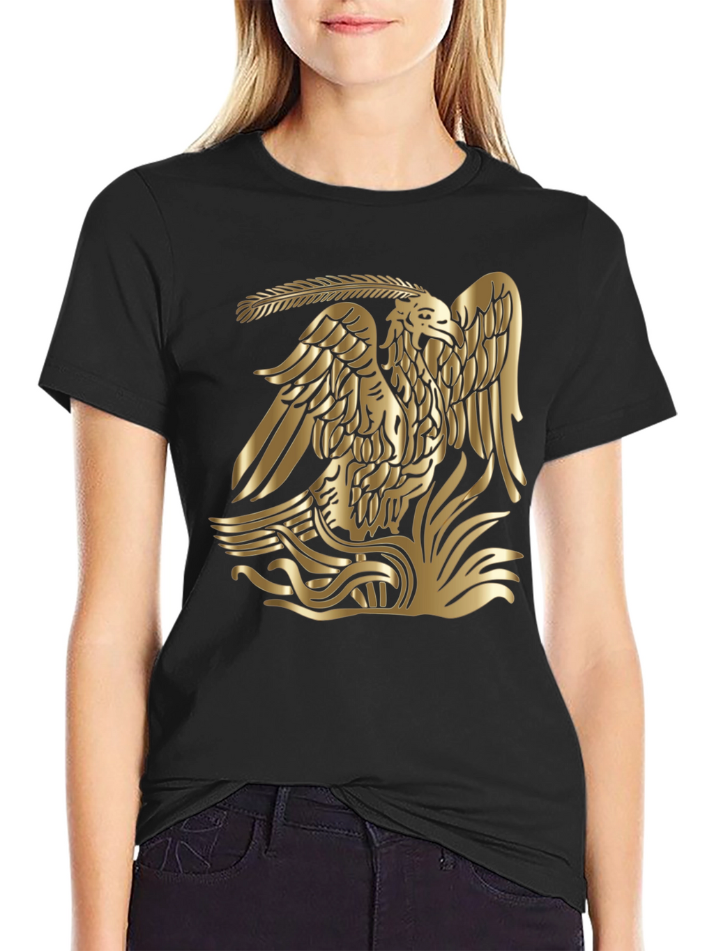 Golden Eagle Graphic Black Tee