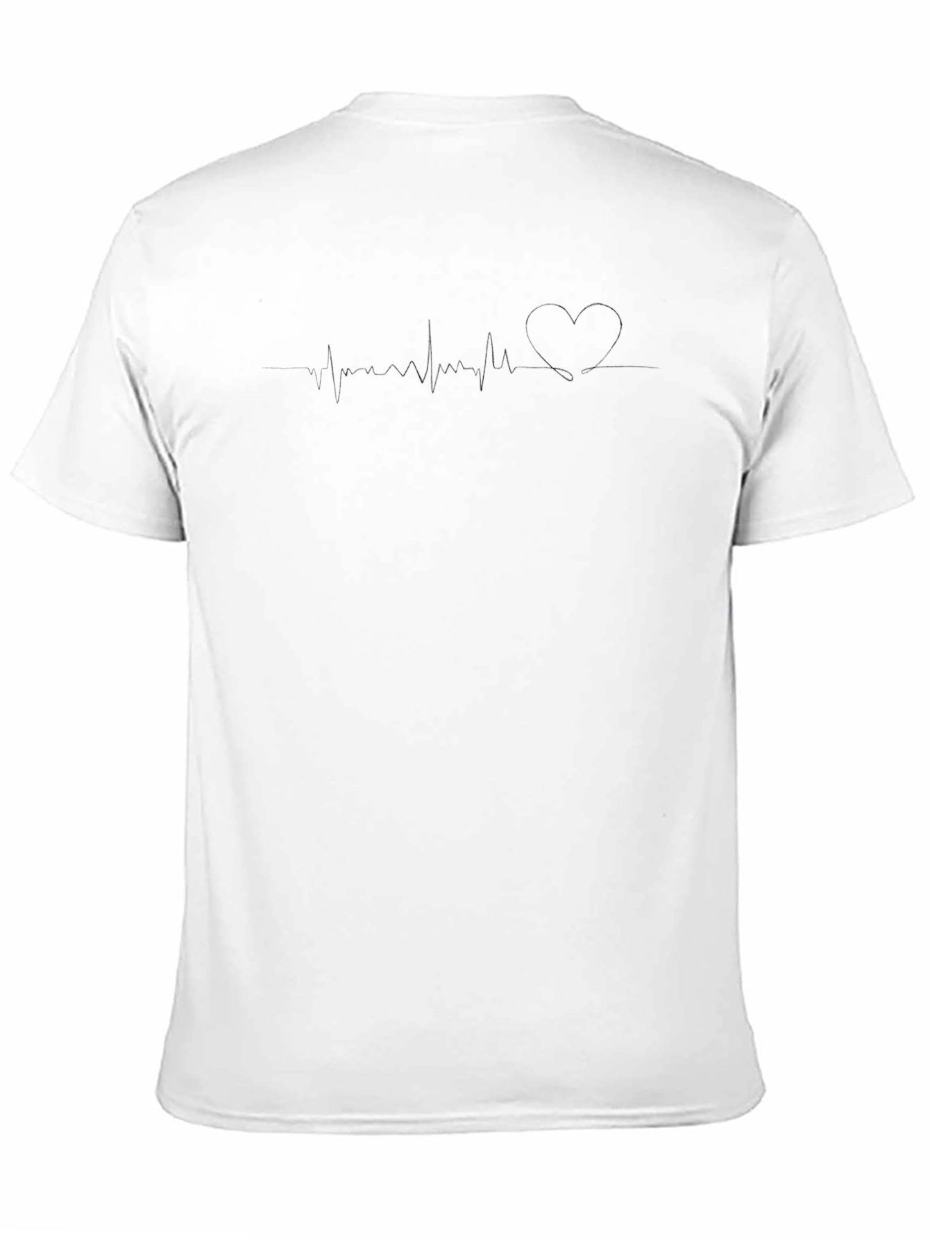 Mens Black Heartbeat Graphic T-Shirt
