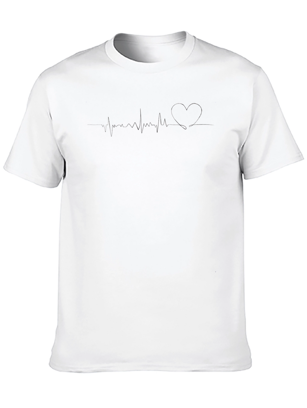Mens Black Heartbeat Graphic T-Shirt