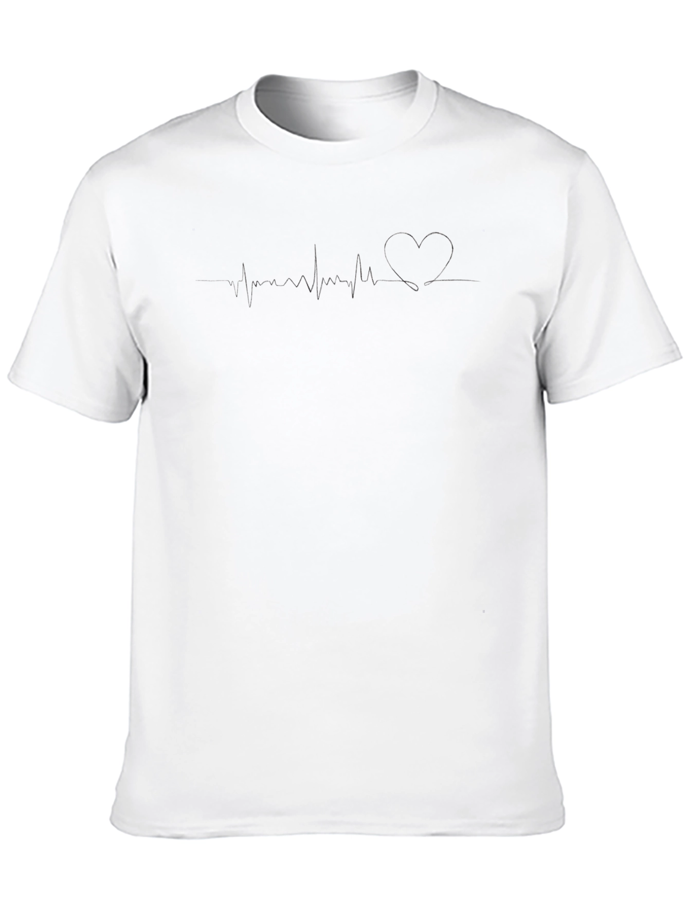 Mens Black Heartbeat Graphic T-Shirt