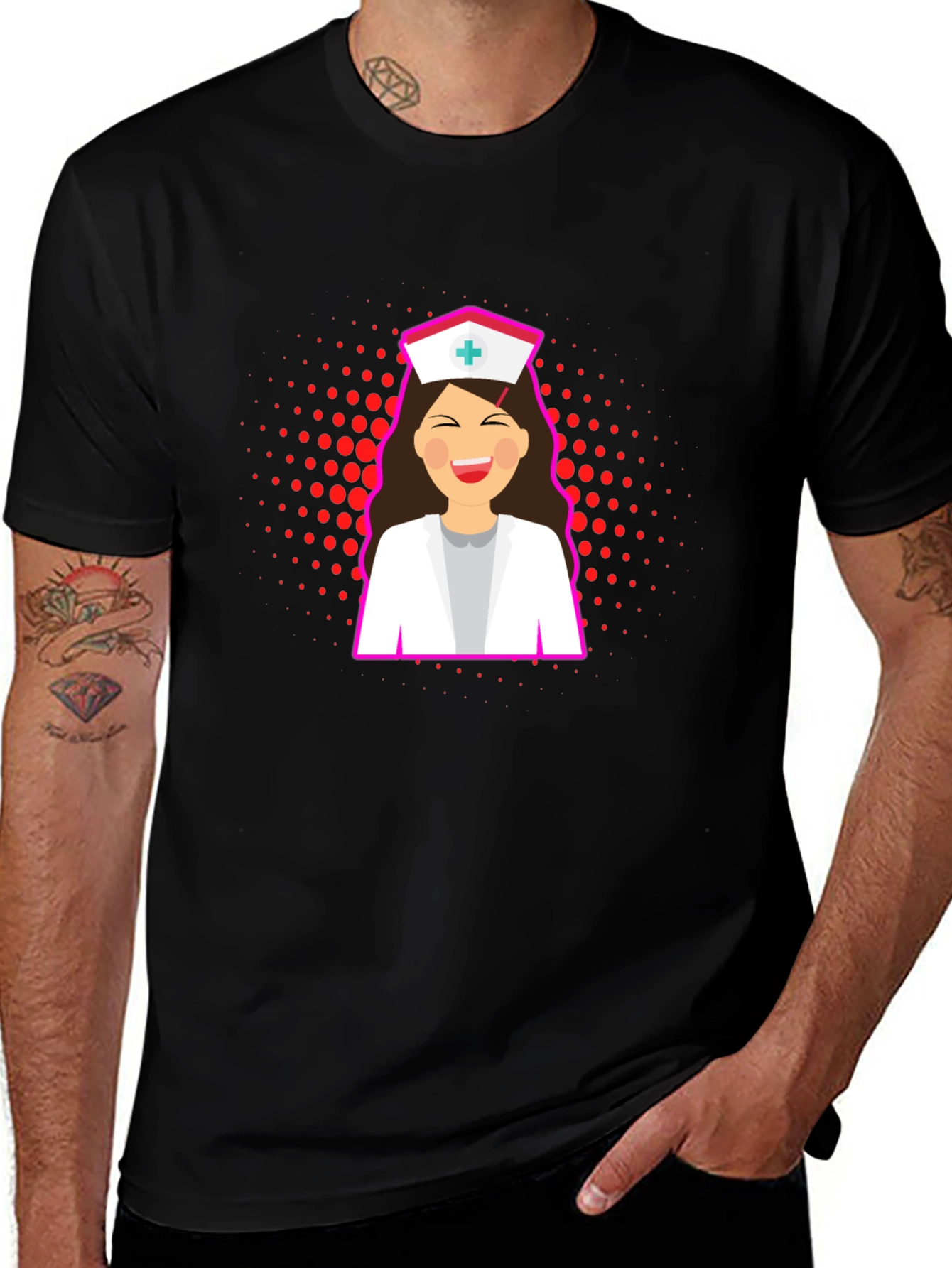 Nurse Graphic T-Shirt - Stylish Black Tee