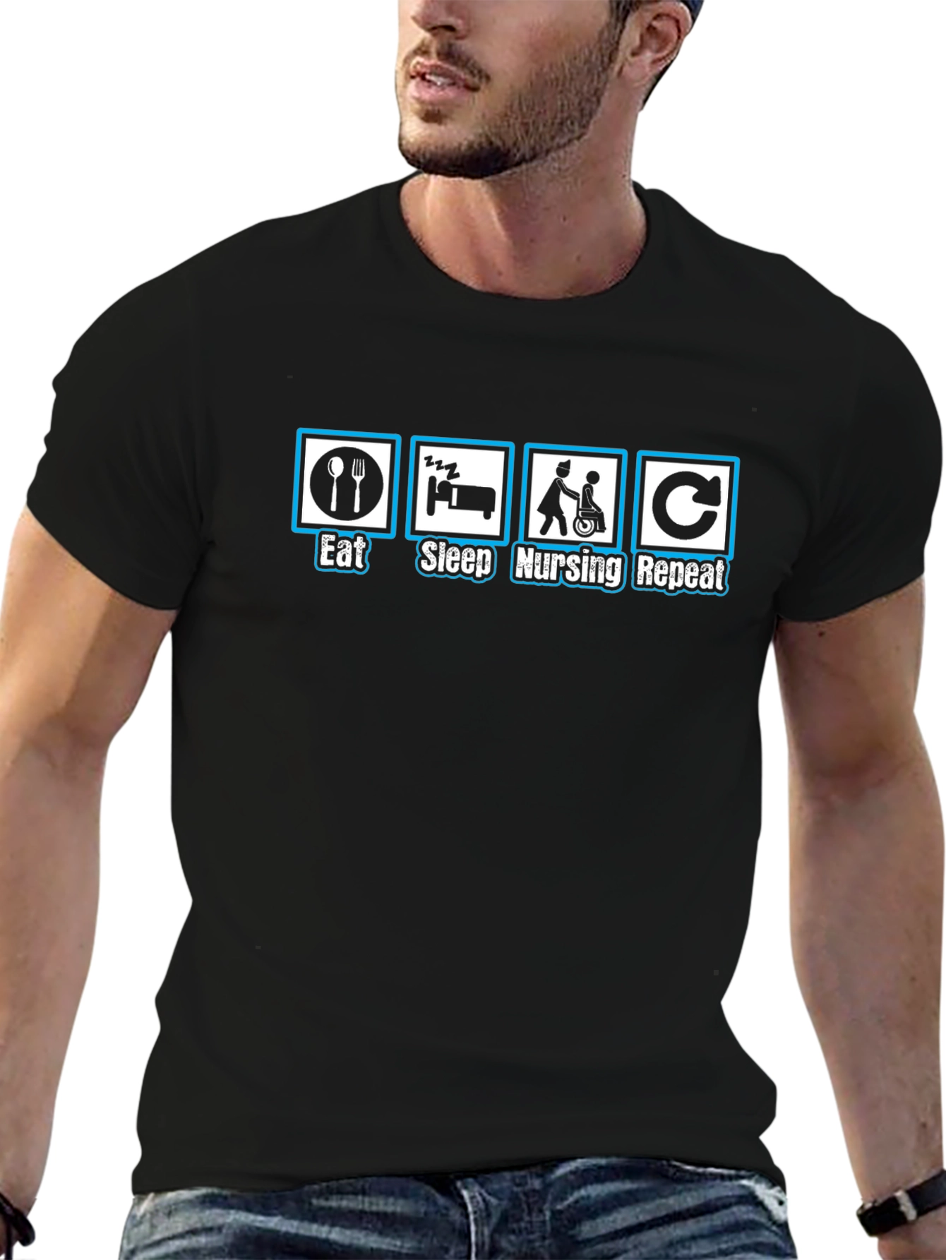Eat Sleep Nursing Repeat Graphic Tee