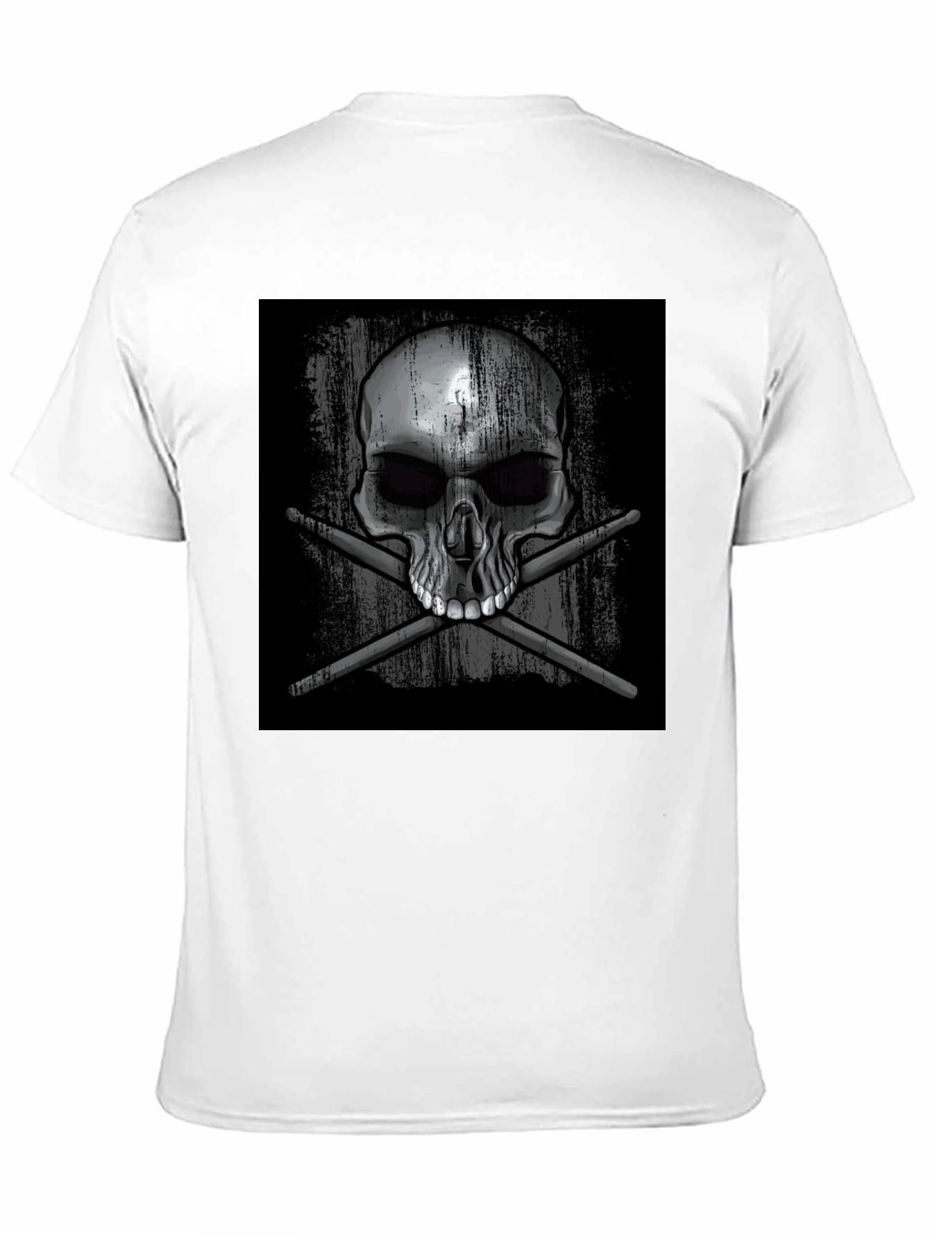 Skull & Drumsticks Graphic T-Shirt - Black