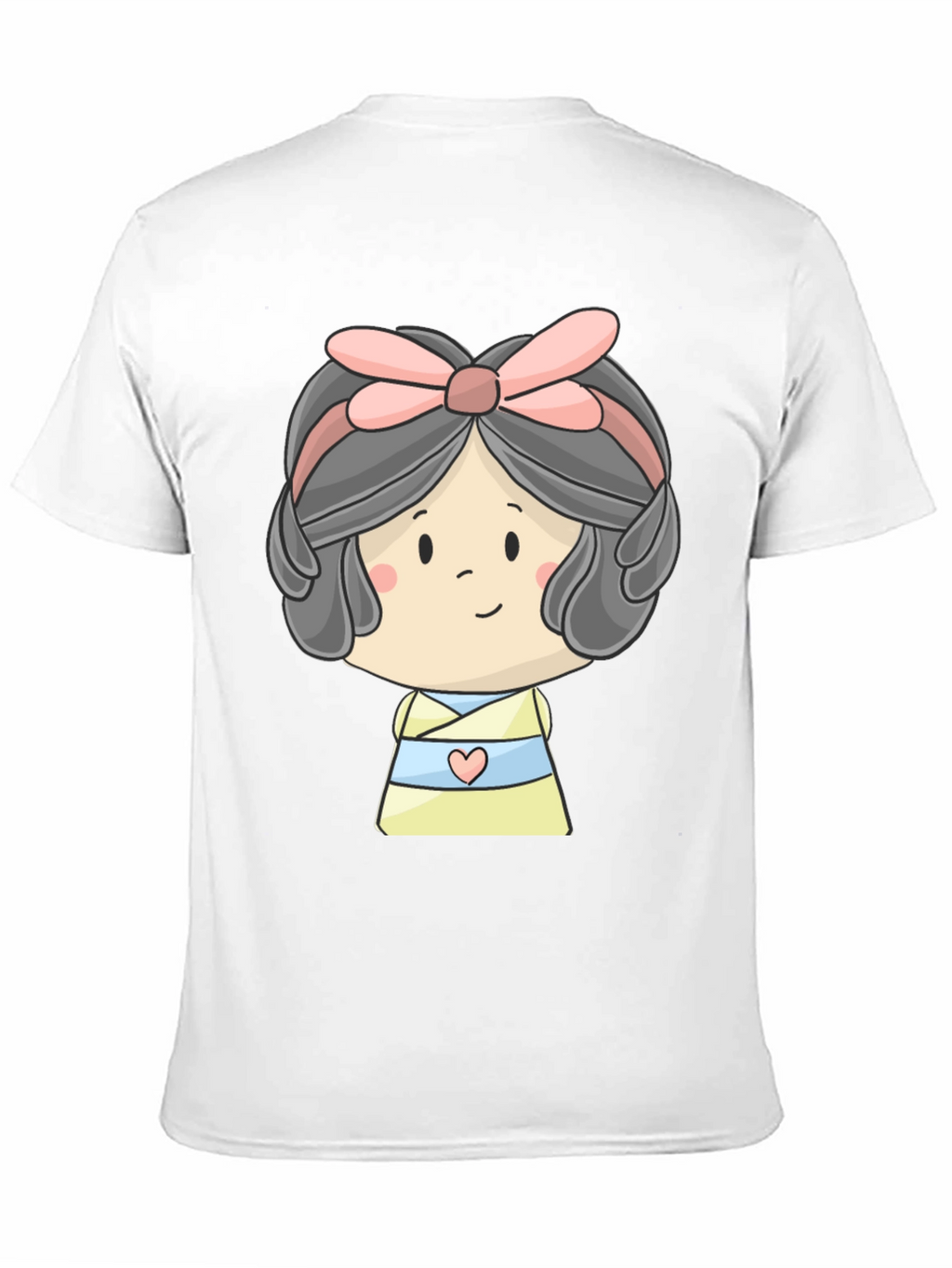Cute Cartoon Girl Graphic Black T-Shirt