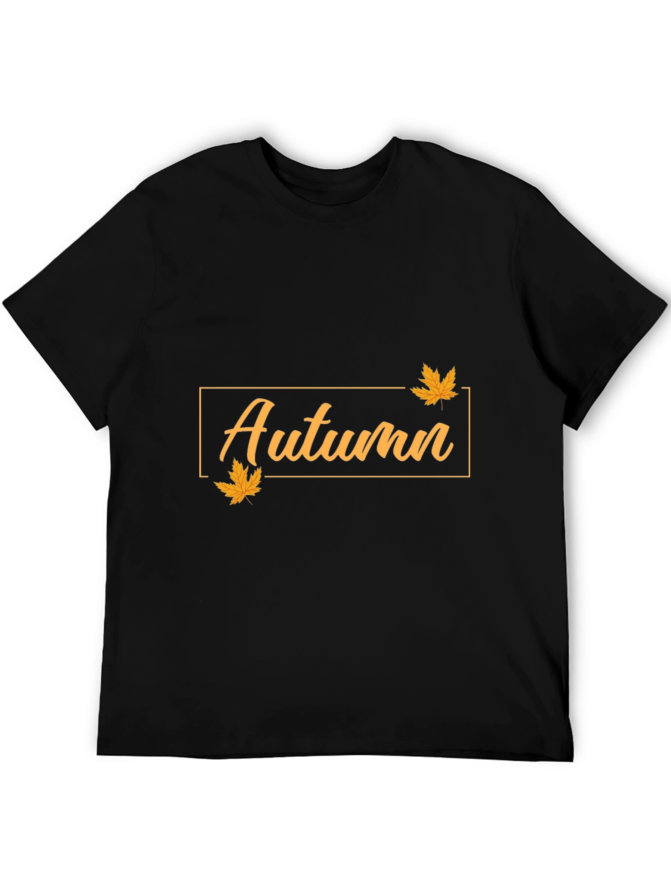 Autumn Leaves Graphic Tee - Soft Black Cotton T-Shirt