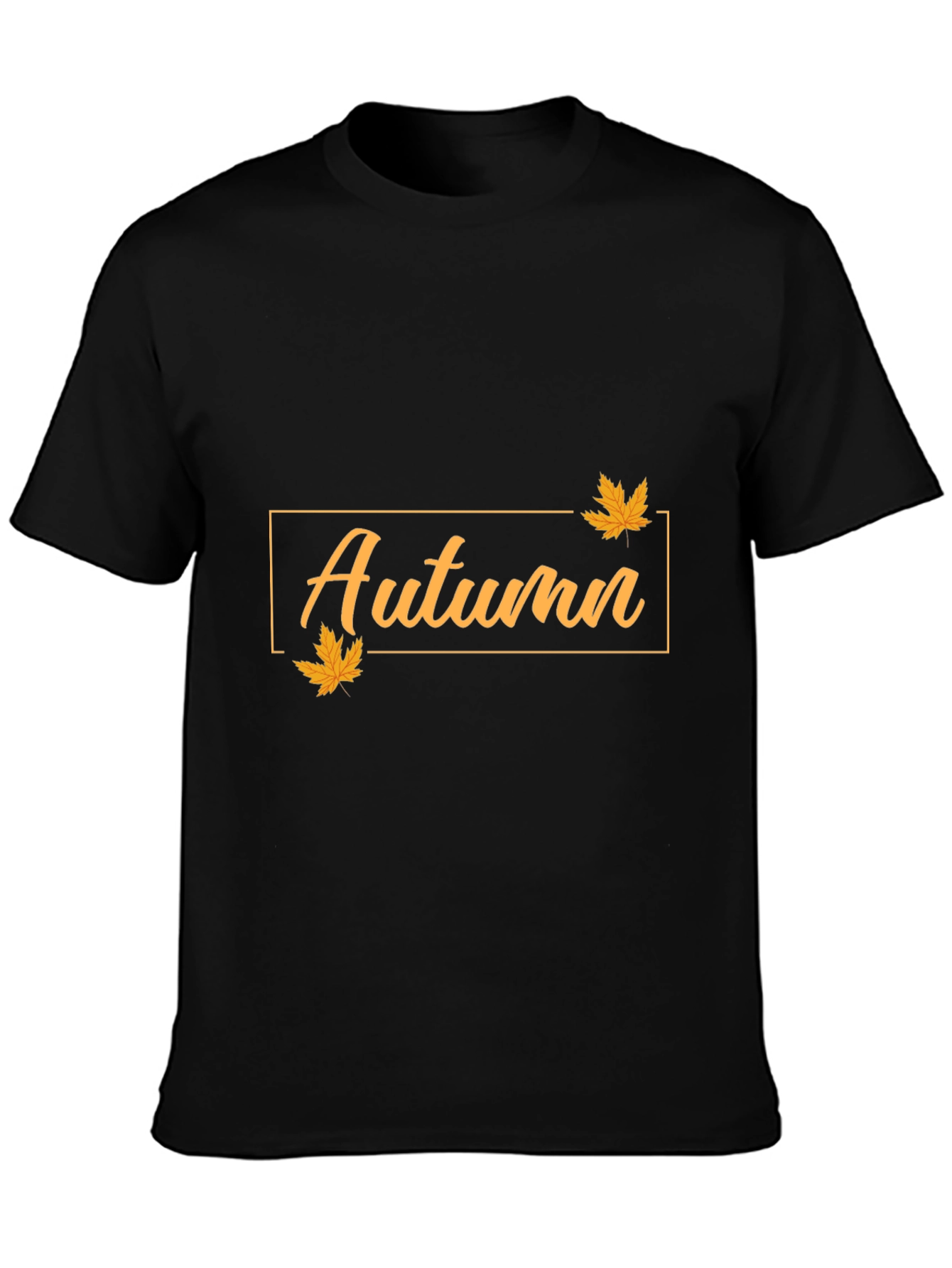 Autumn Leaves Graphic Tee - Soft Black Cotton T-Shirt