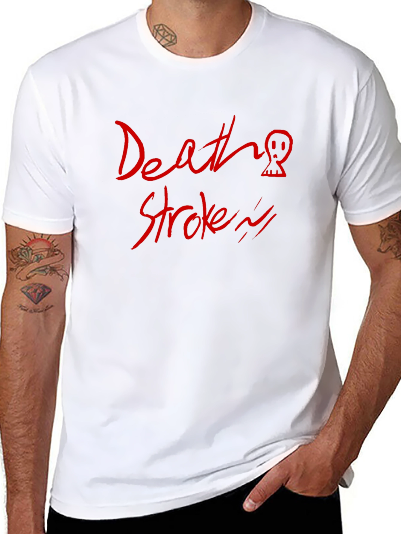 Death Stroke Graphic Print Black T-Shirt