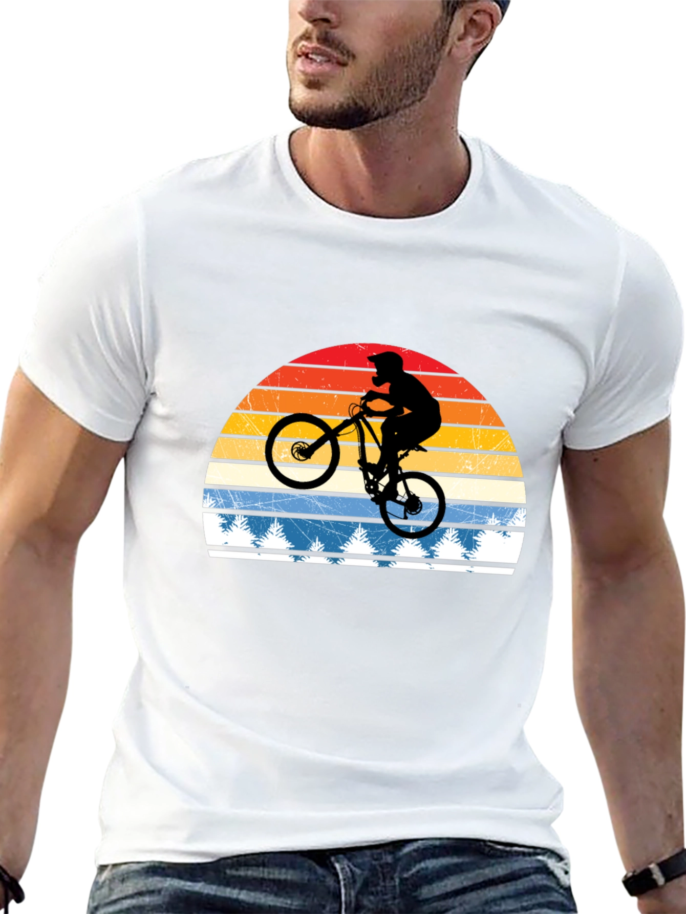 Mountain Bike Retro Sunset T-Shirt