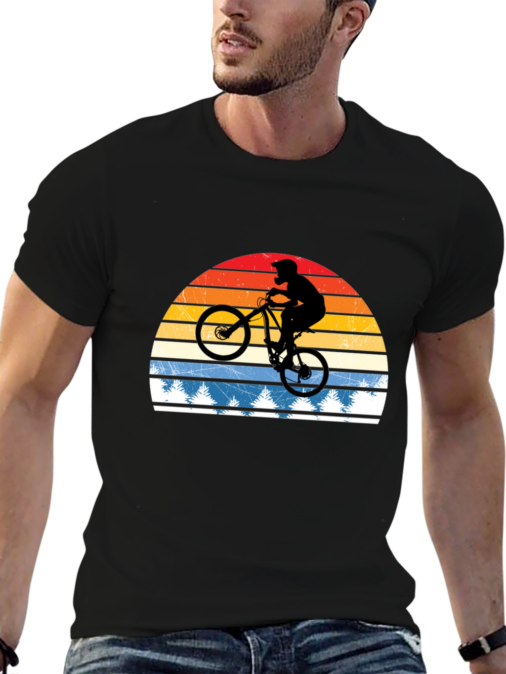 Mountain Bike Retro Sunset T-Shirt