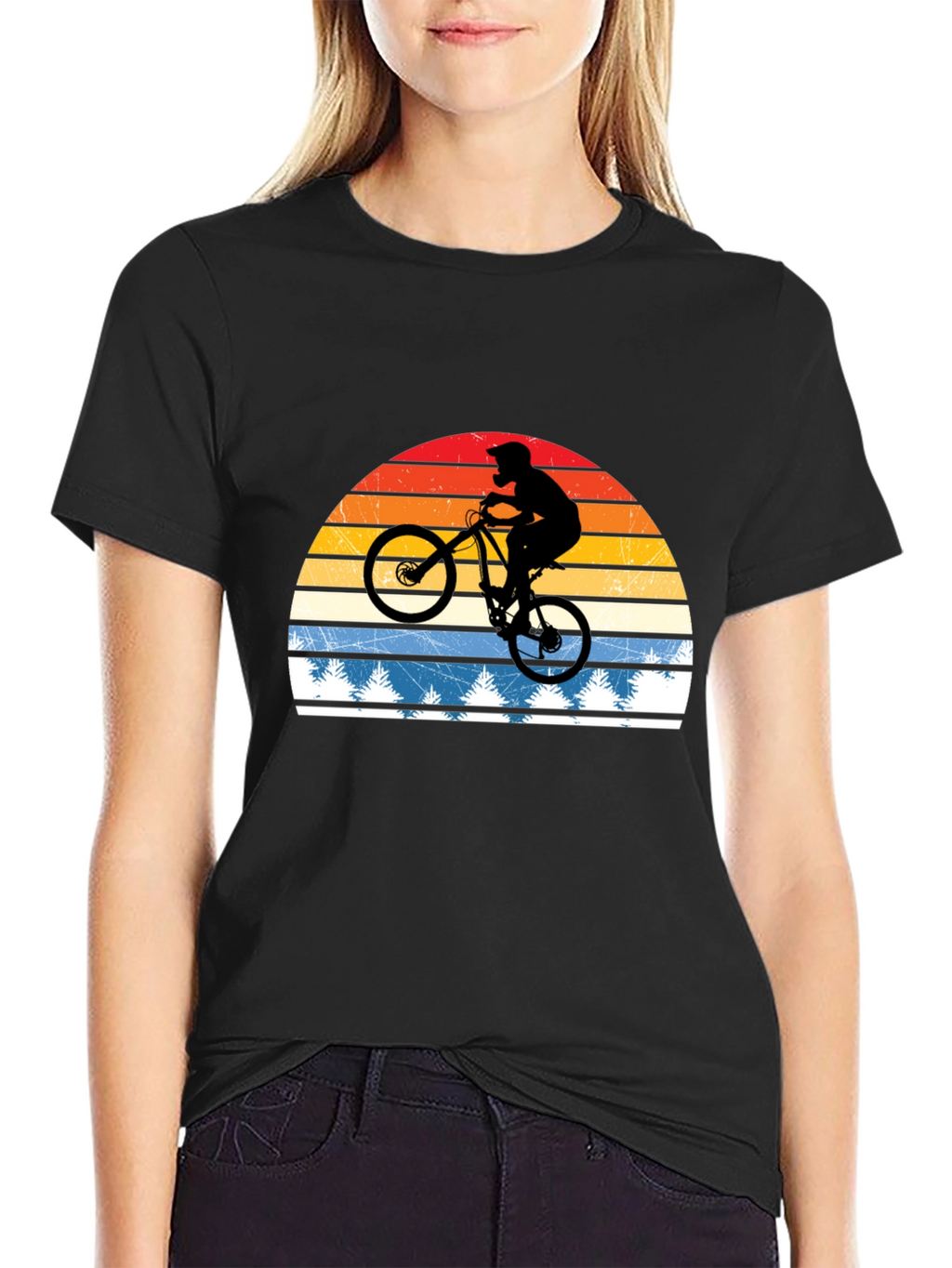 Mountain Bike Retro Sunset T-Shirt
