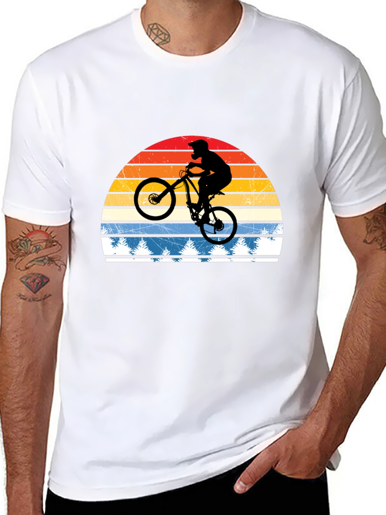 Mountain Bike Retro Sunset T-Shirt