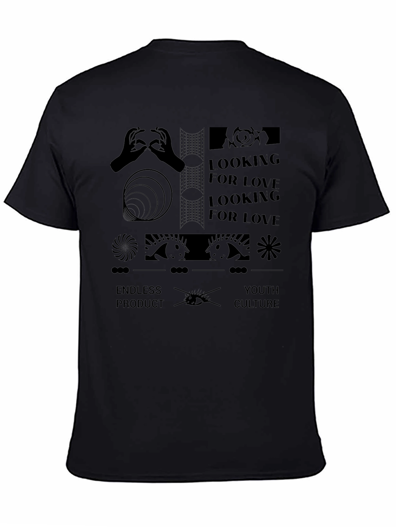 Edgy Graphic Print Black T-Shirt