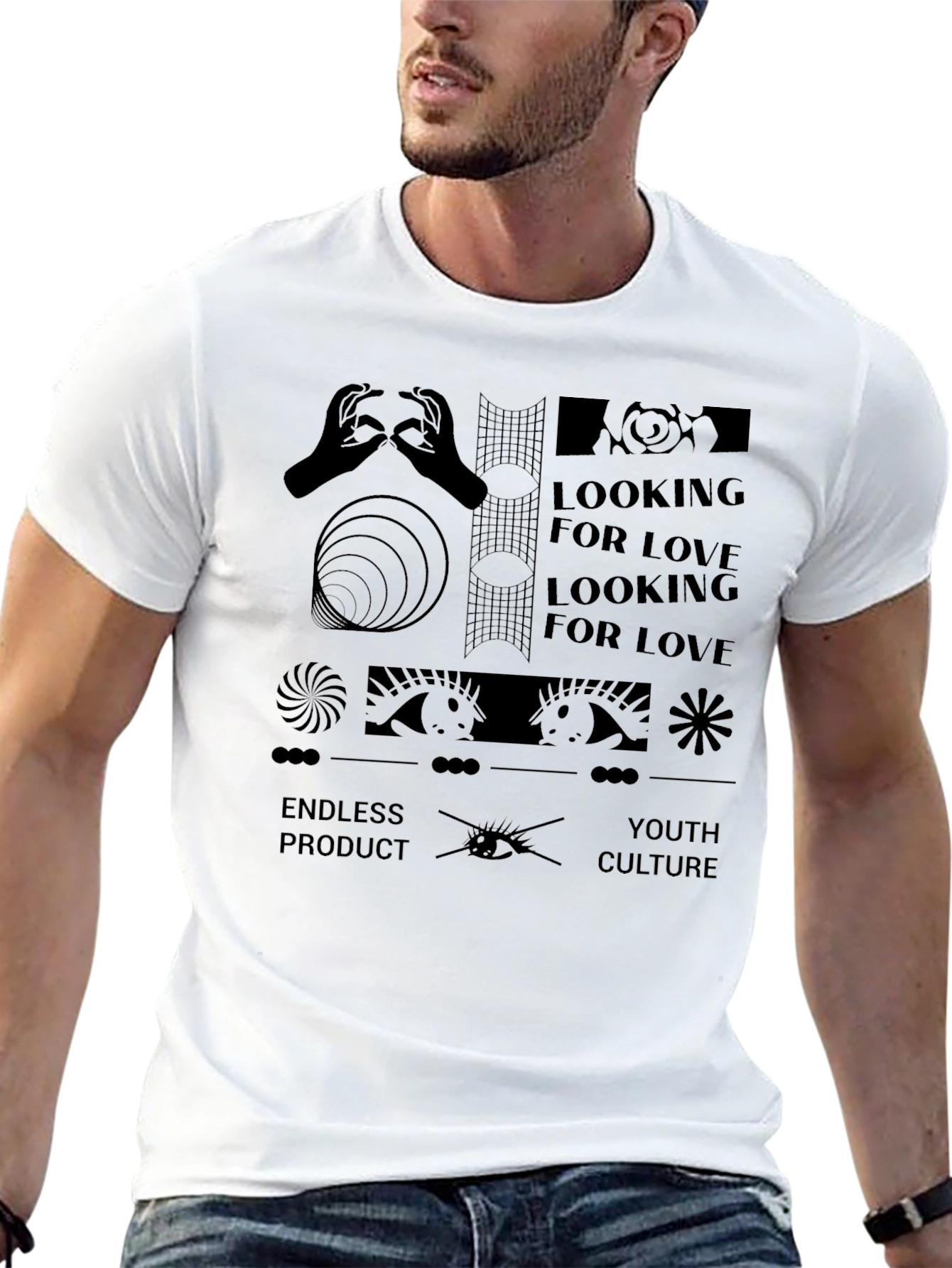 Edgy Graphic Print Black T-Shirt