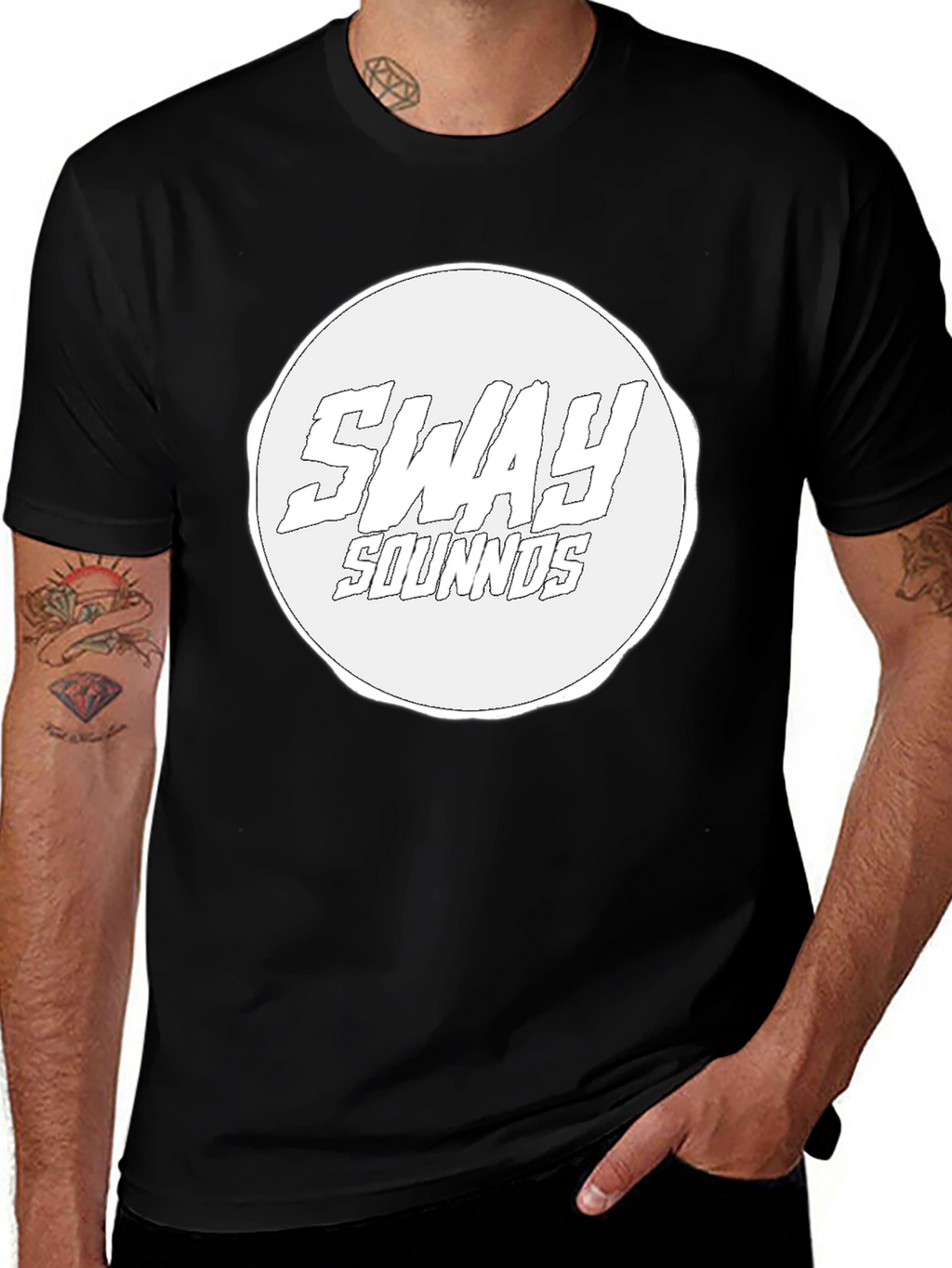 Sway Sounds Graphic Tee - Black Cotton Casual Wear