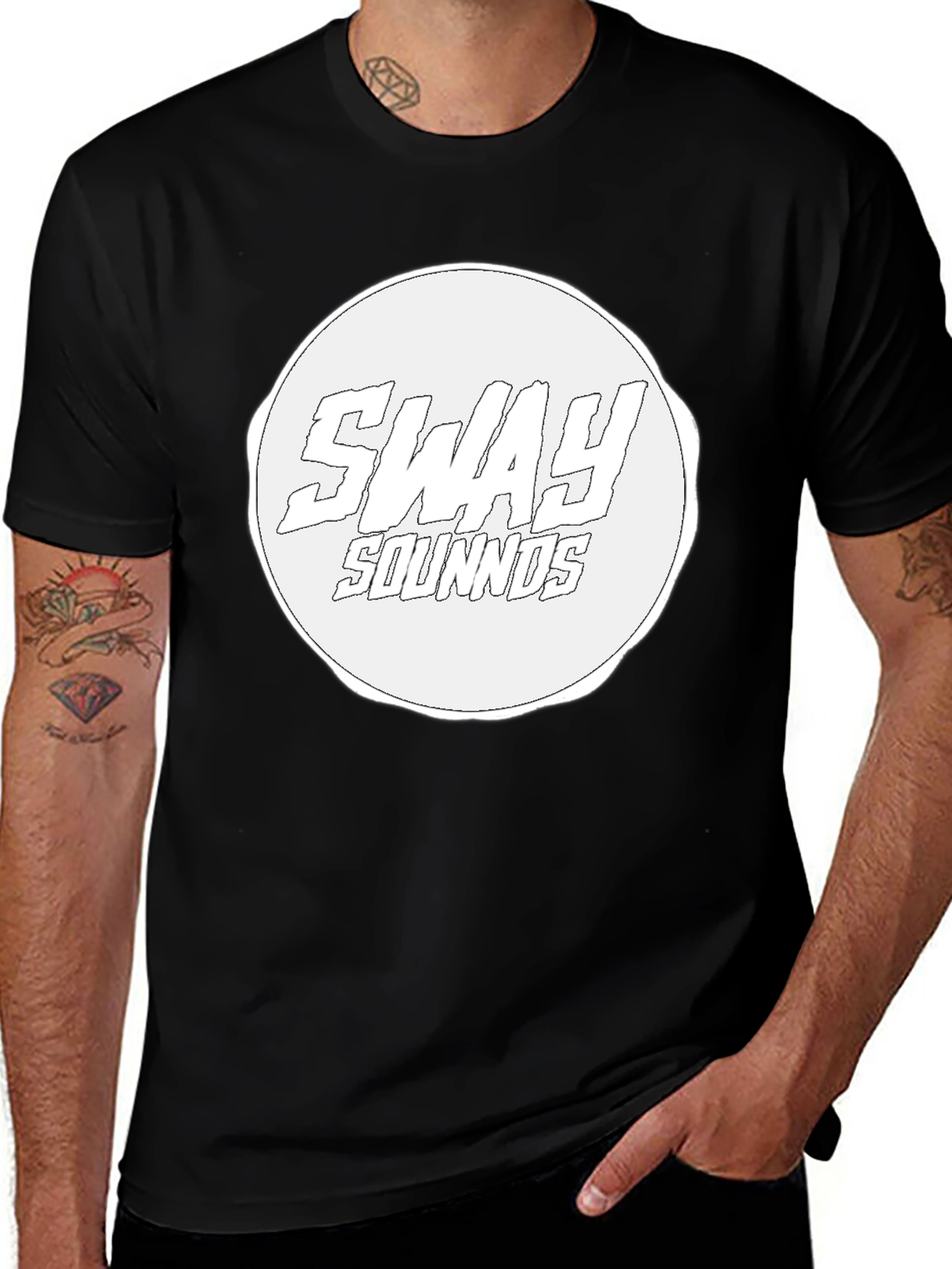 Sway Sounds Graphic Tee - Black Cotton Casual Wear