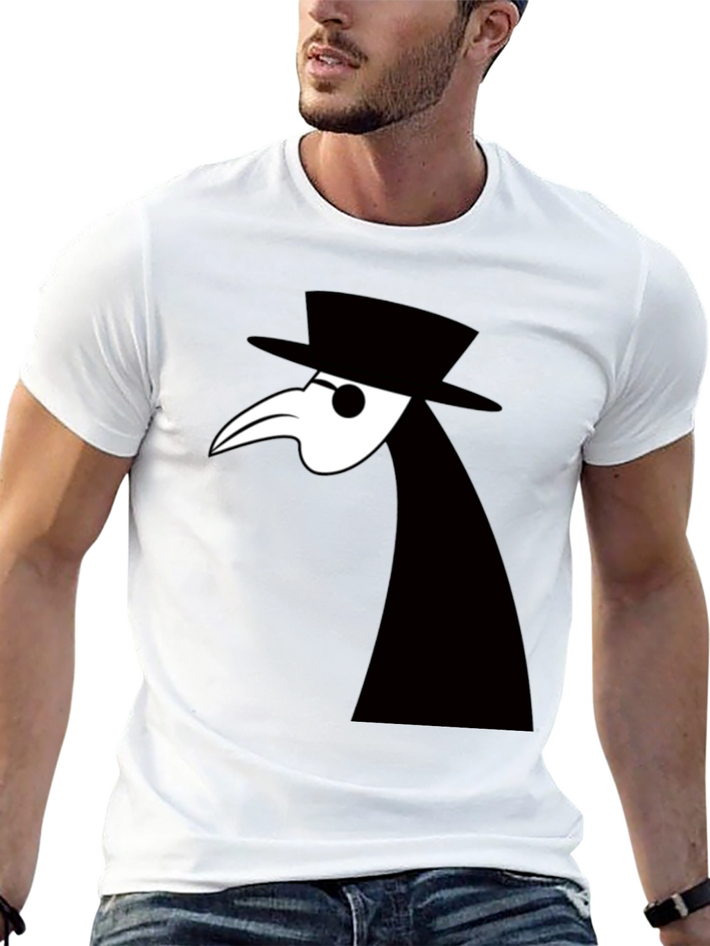 Plague Doctor Graphic Tee - Unique Black T-Shirt