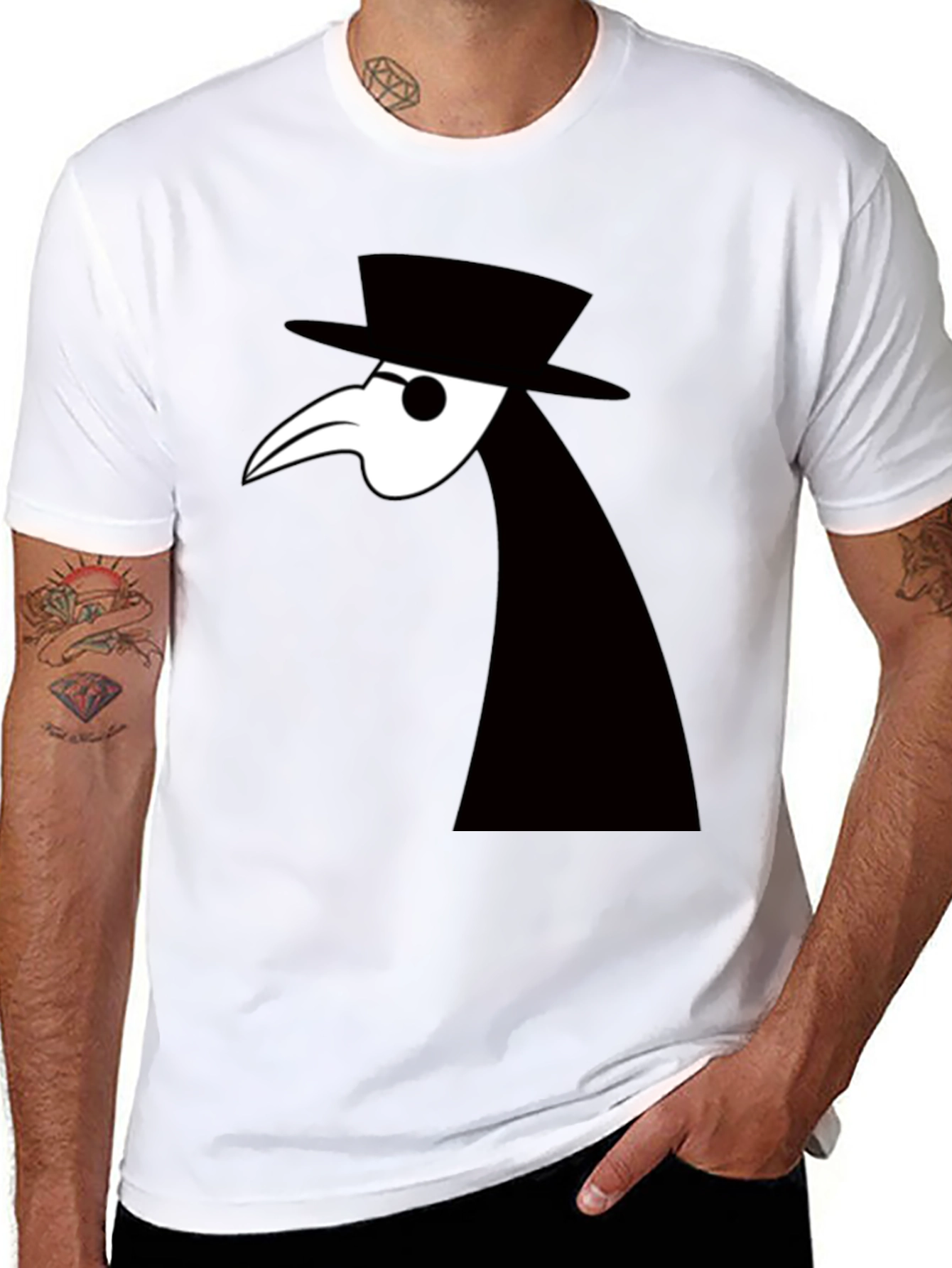 Plague Doctor Graphic Tee - Unique Black T-Shirt