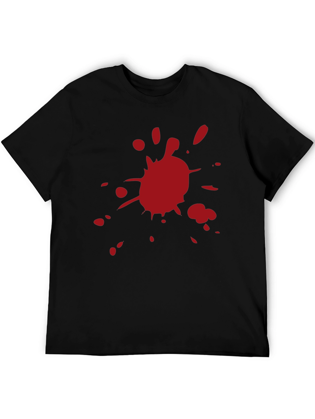 Red Splatter Graphic Black T-Shirt