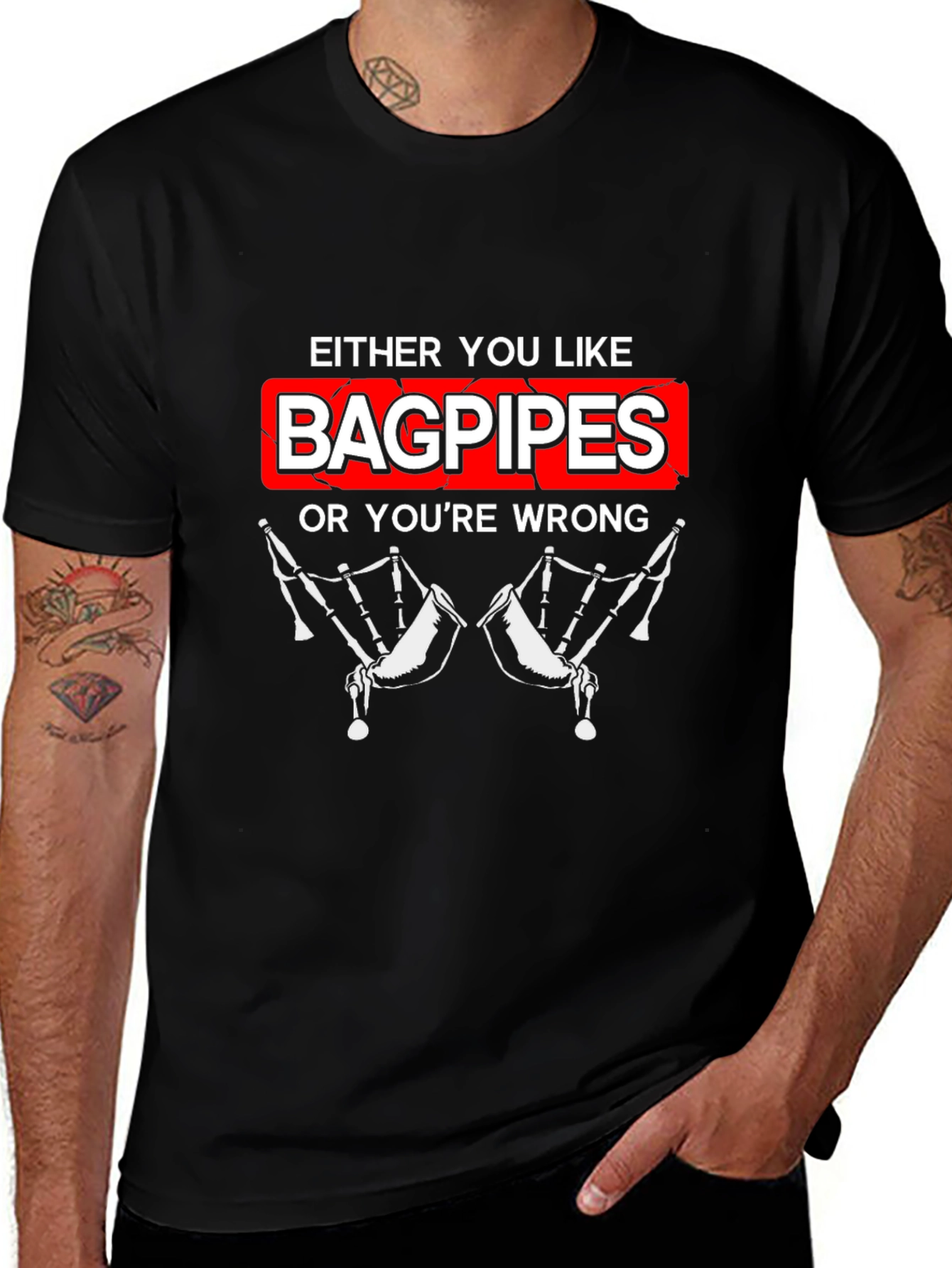 Bagpipes Graphic T-Shirt - Funny Music Lover Tee