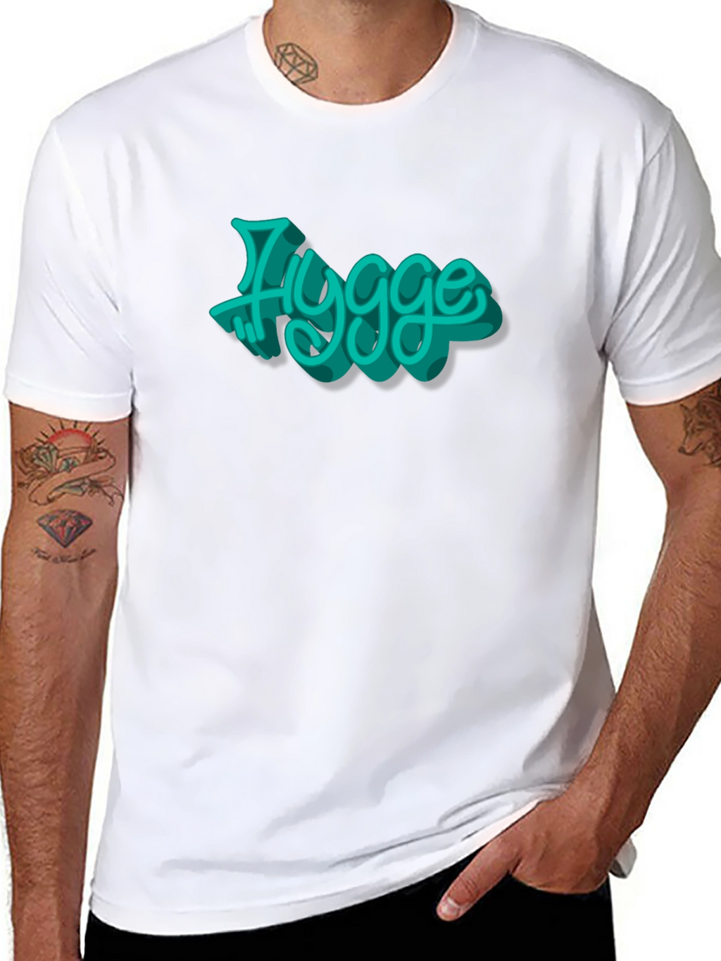 Mens Black T-Shirt with Hygge Graphic