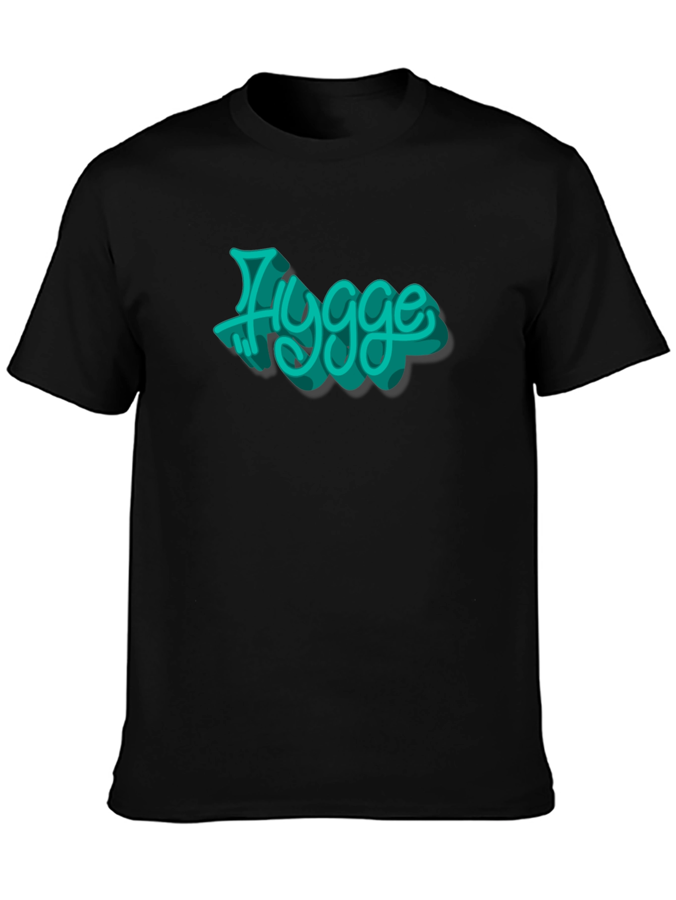 Mens Black T-Shirt with Hygge Graphic