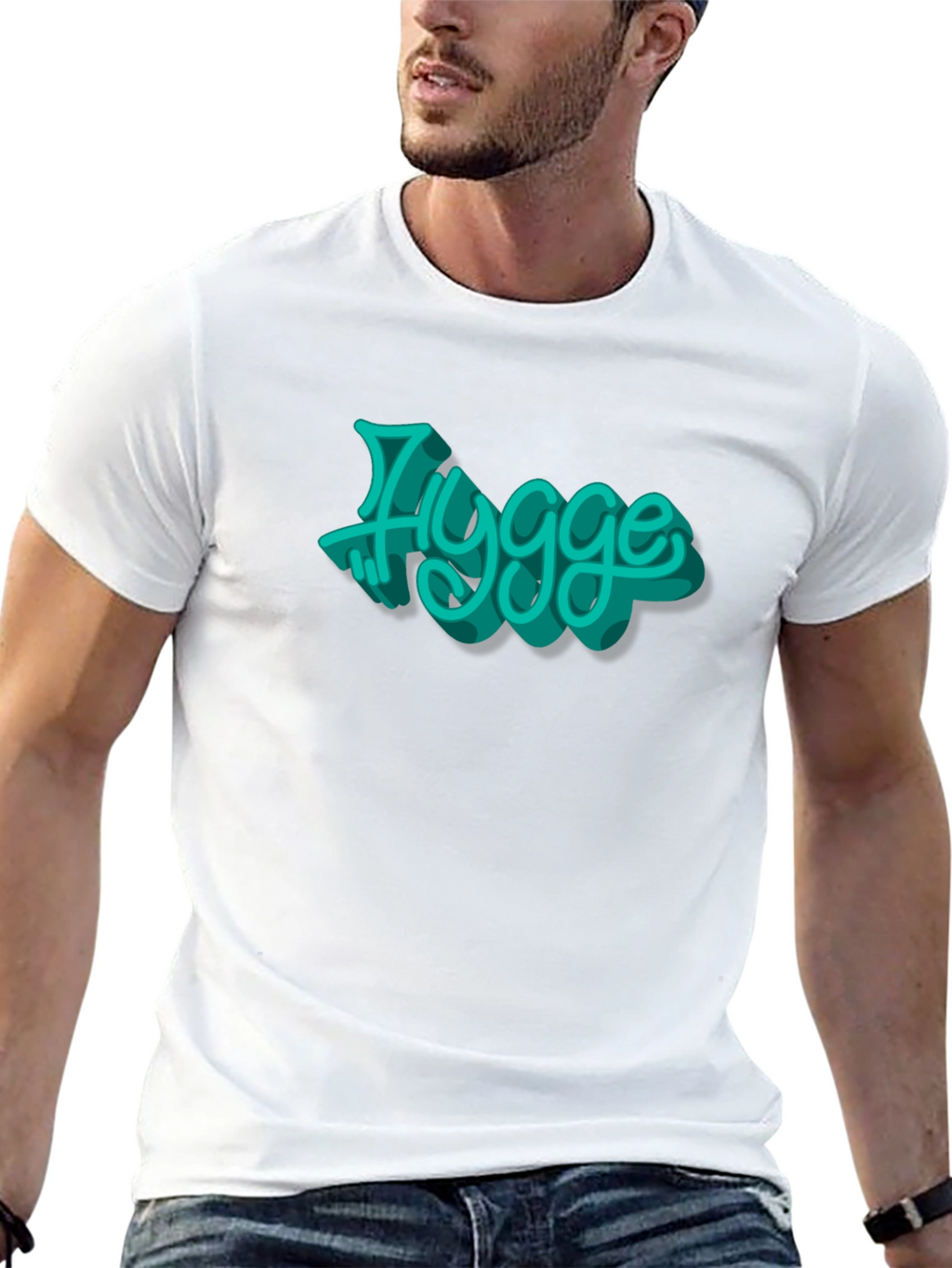 Mens Black T-Shirt with Hygge Graphic