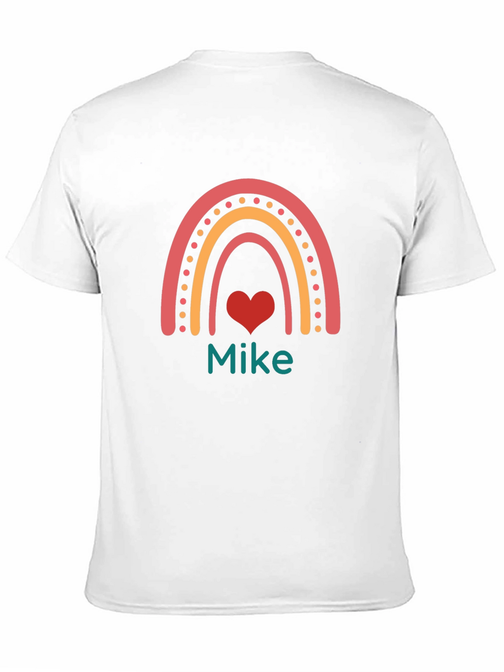 Personalized Rainbow Heart Graphic T-Shirt