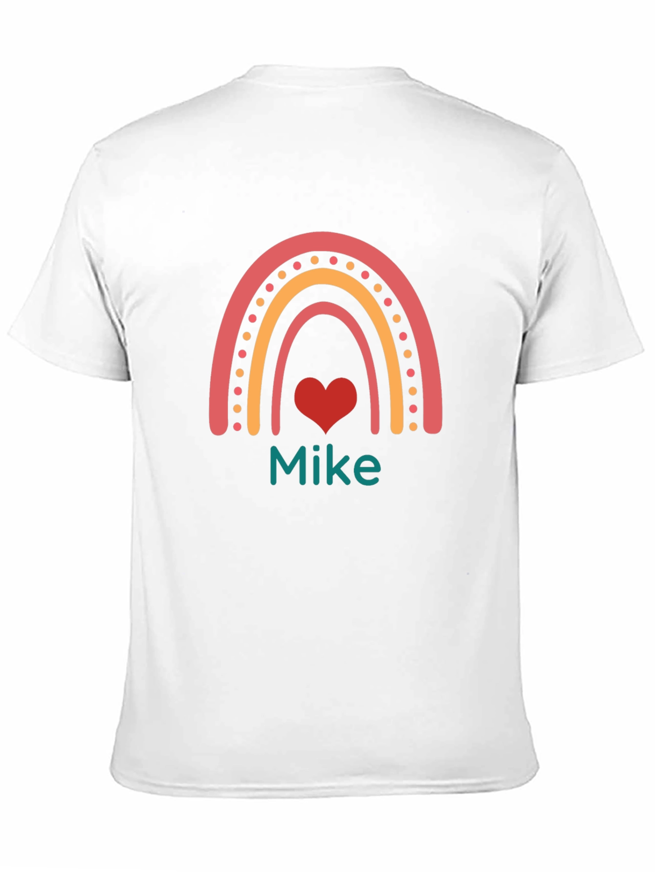 Personalized Rainbow Heart Graphic T-Shirt