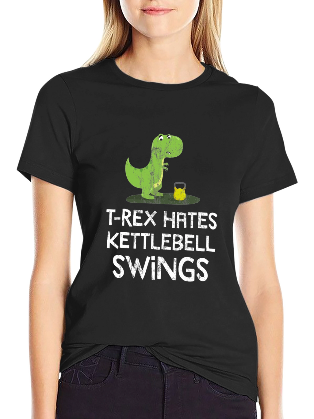 T-Rex Hates Kettlebell Swings Graphic T-Shirt