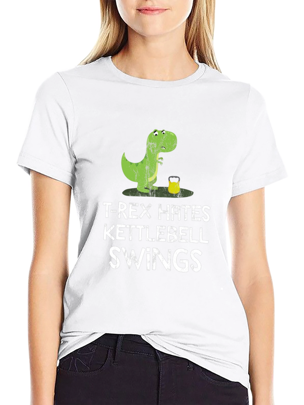 T-Rex Hates Kettlebell Swings Graphic T-Shirt