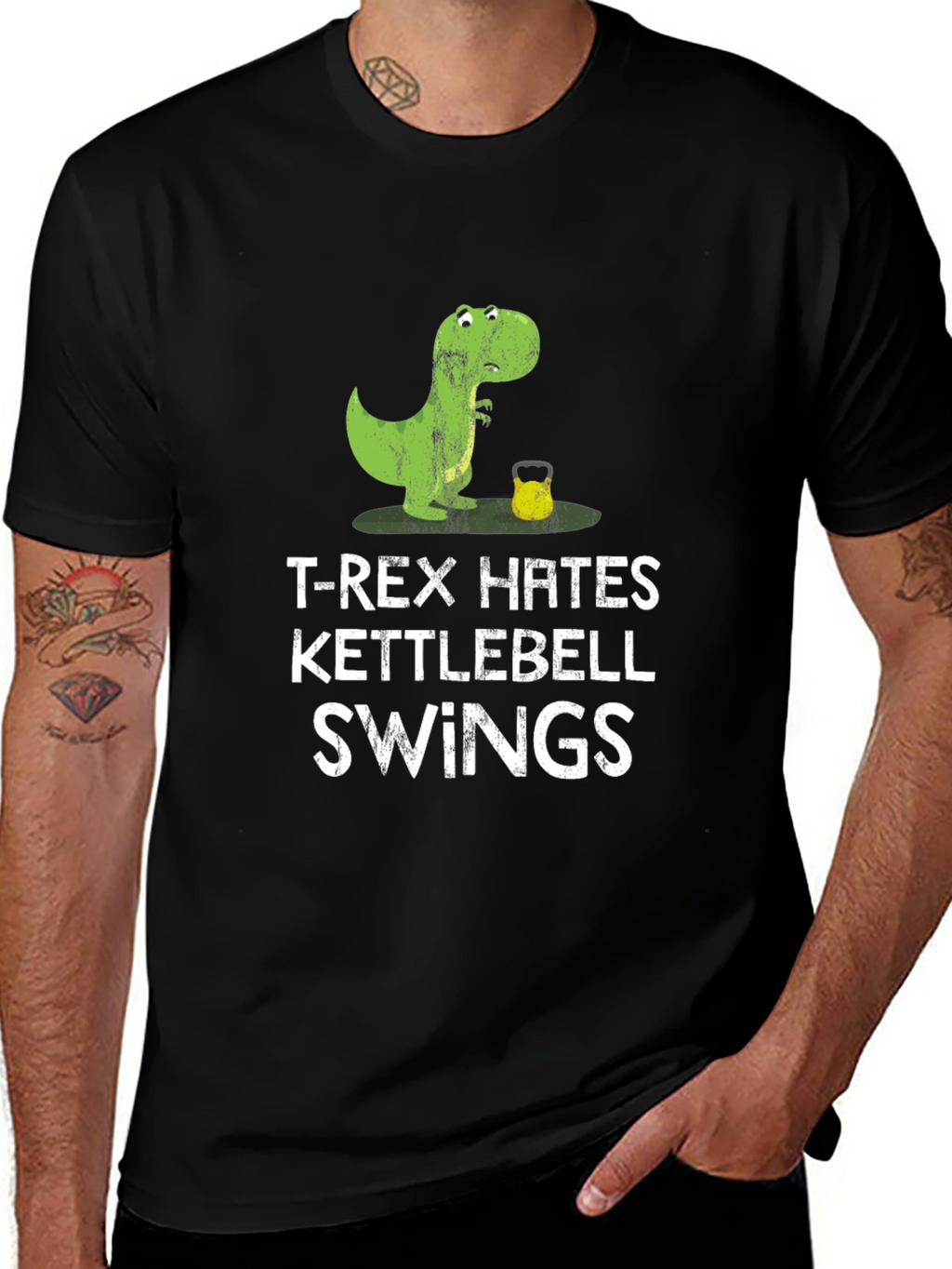 T-Rex Hates Kettlebell Swings Graphic T-Shirt