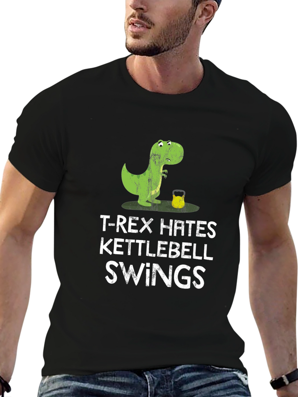 T-Rex Hates Kettlebell Swings Graphic T-Shirt