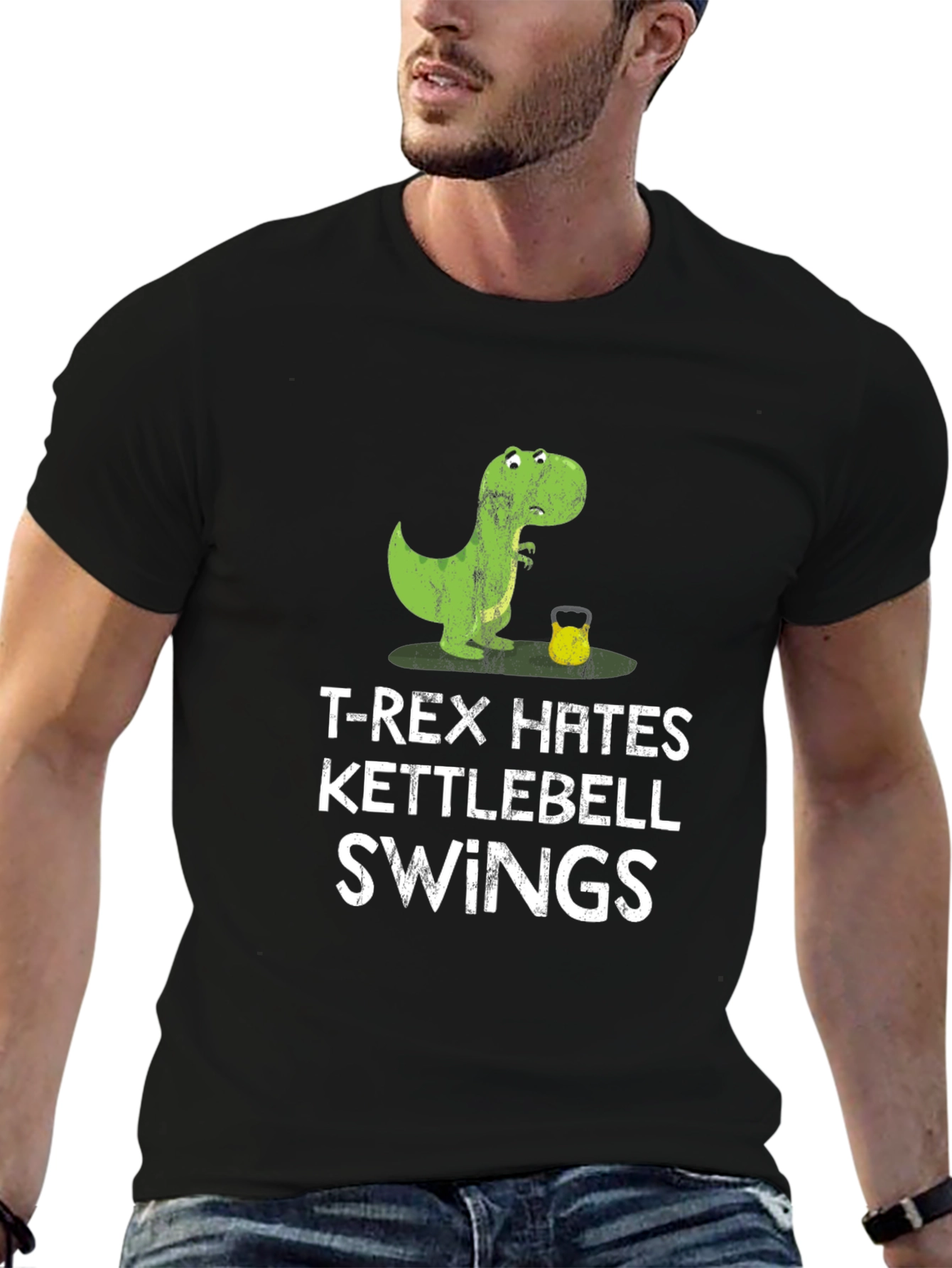 T-Rex Hates Kettlebell Swings Graphic T-Shirt