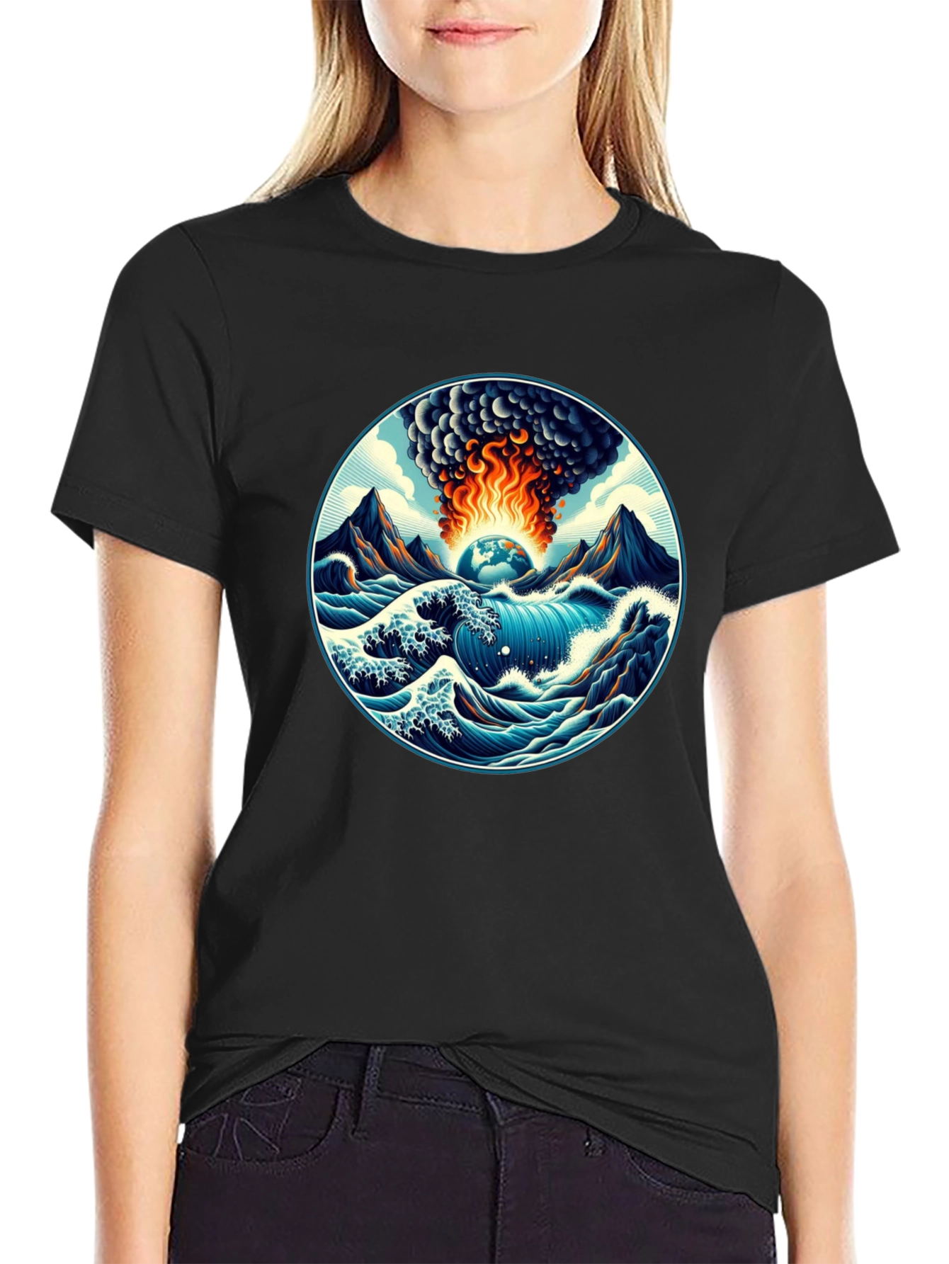 Earth Apocalypse Graphic Tee - Stylish Disaster