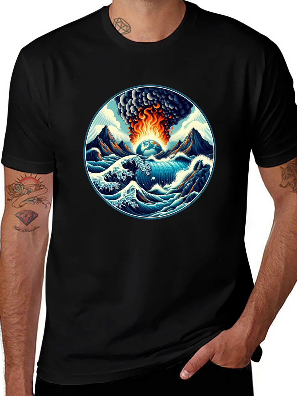 Earth Apocalypse Graphic Tee - Stylish Disaster