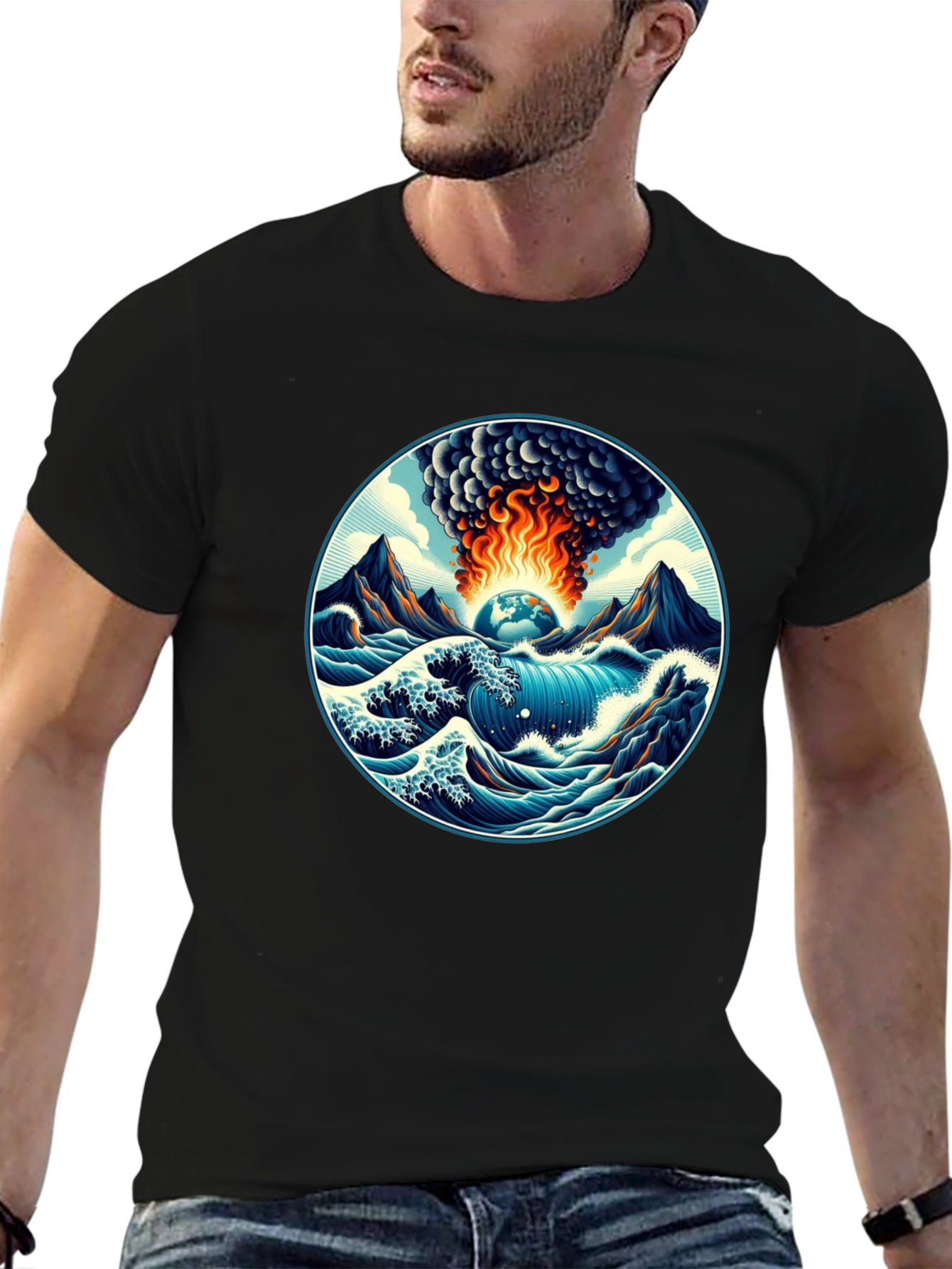 Earth Apocalypse Graphic Tee - Stylish Disaster