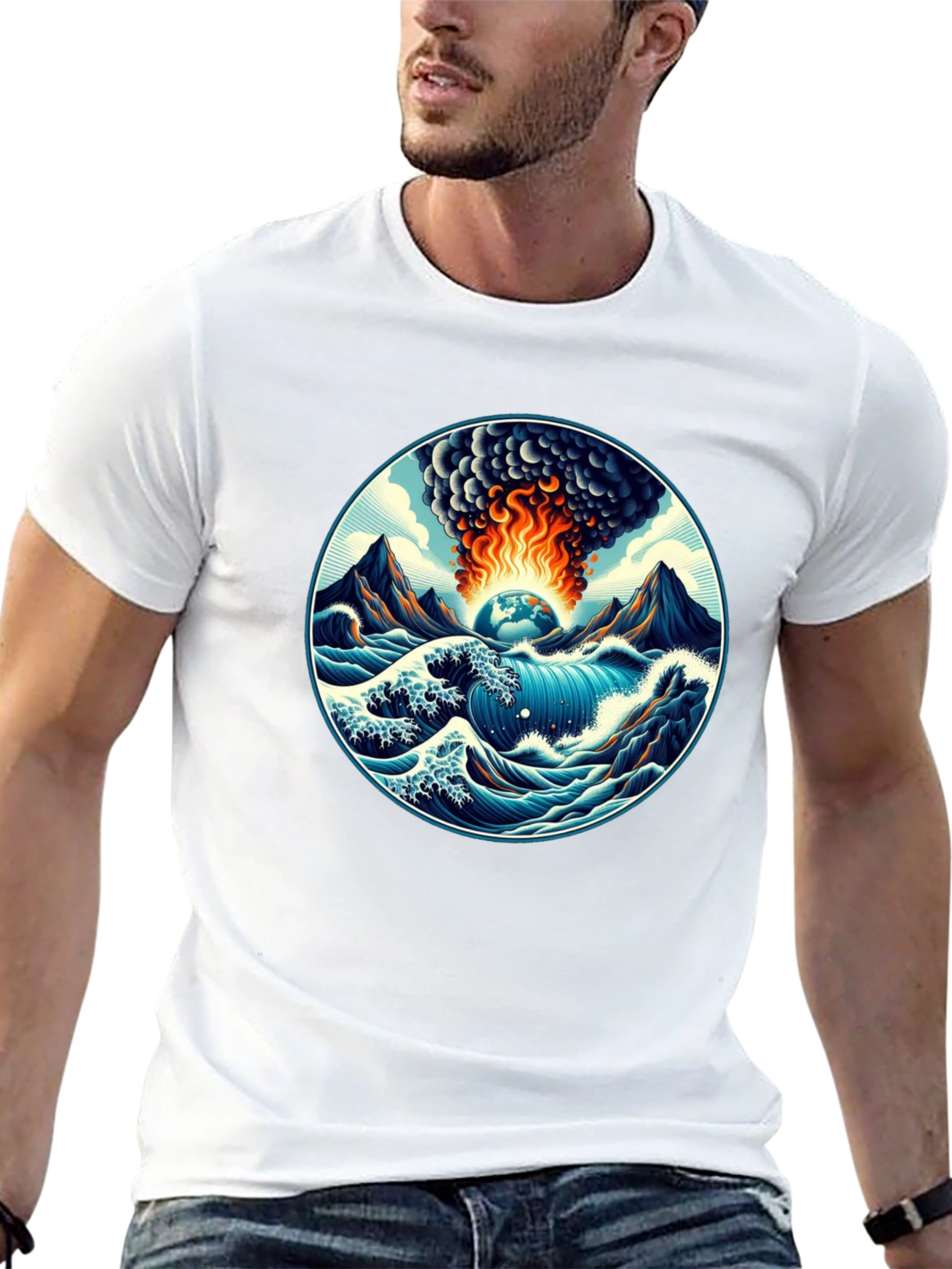 Earth Apocalypse Graphic Tee - Stylish Disaster