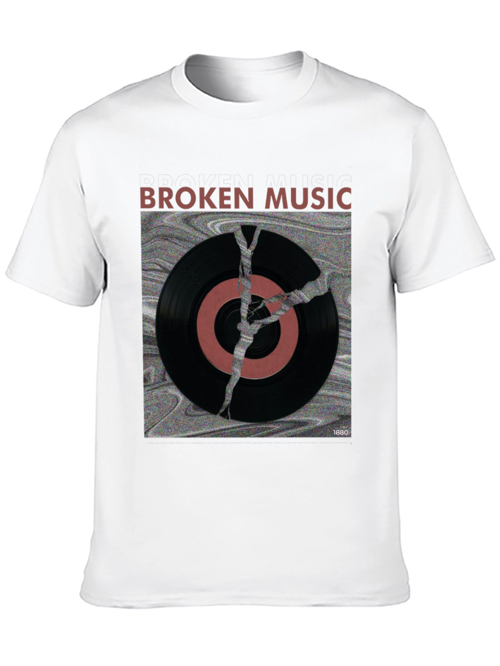 Broken Music Vinyl Record Graphic T-Shirt