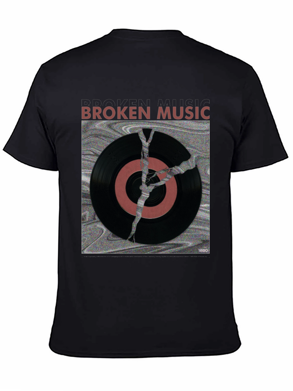 Broken Music Vinyl Record Graphic T-Shirt