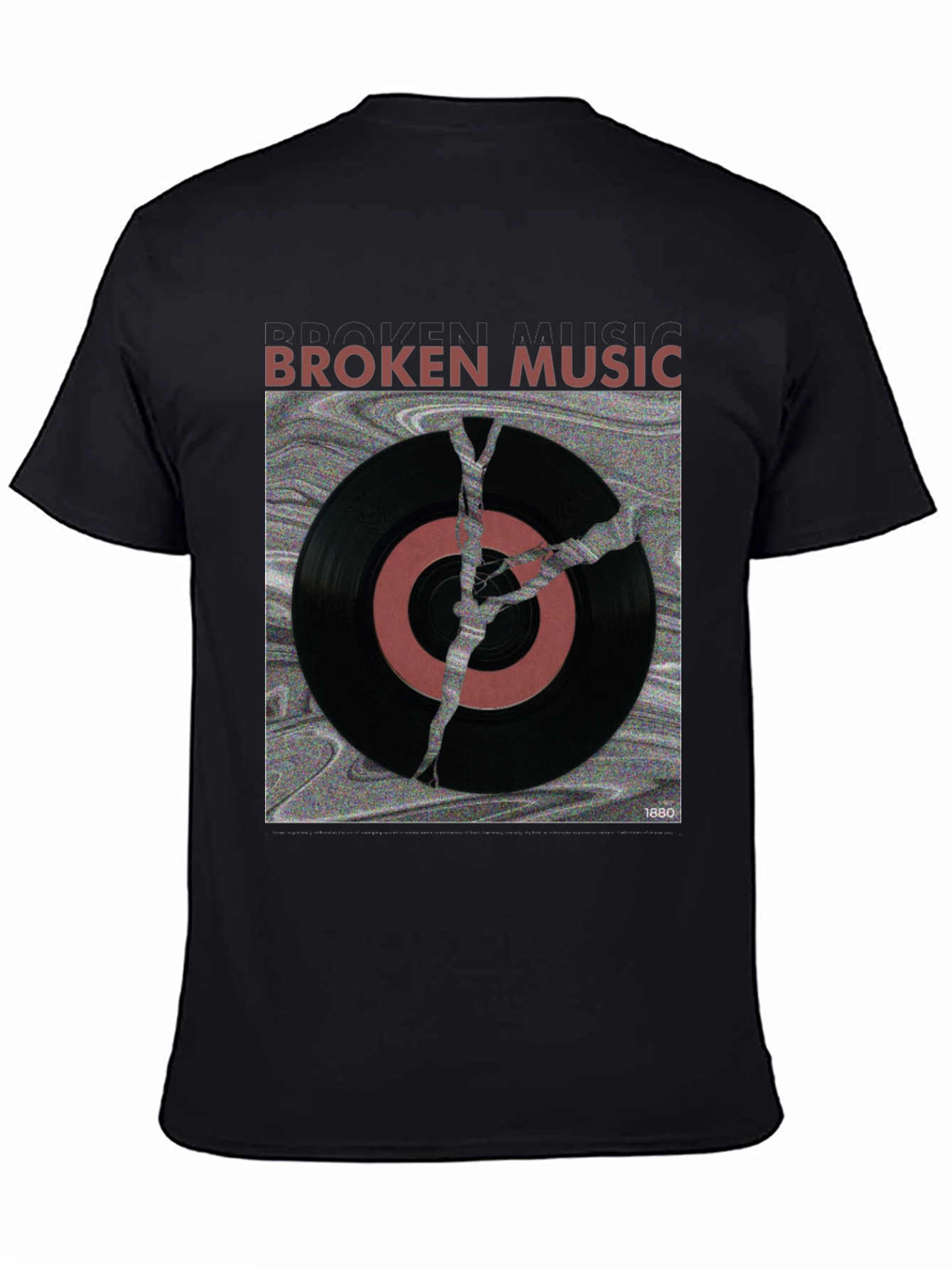 Broken Music Vinyl Record Graphic T-Shirt