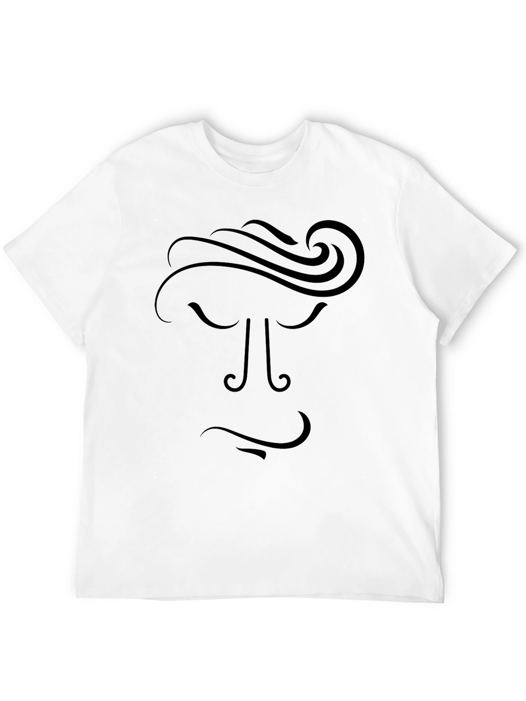 Abstract Face Graphic Tee - Black